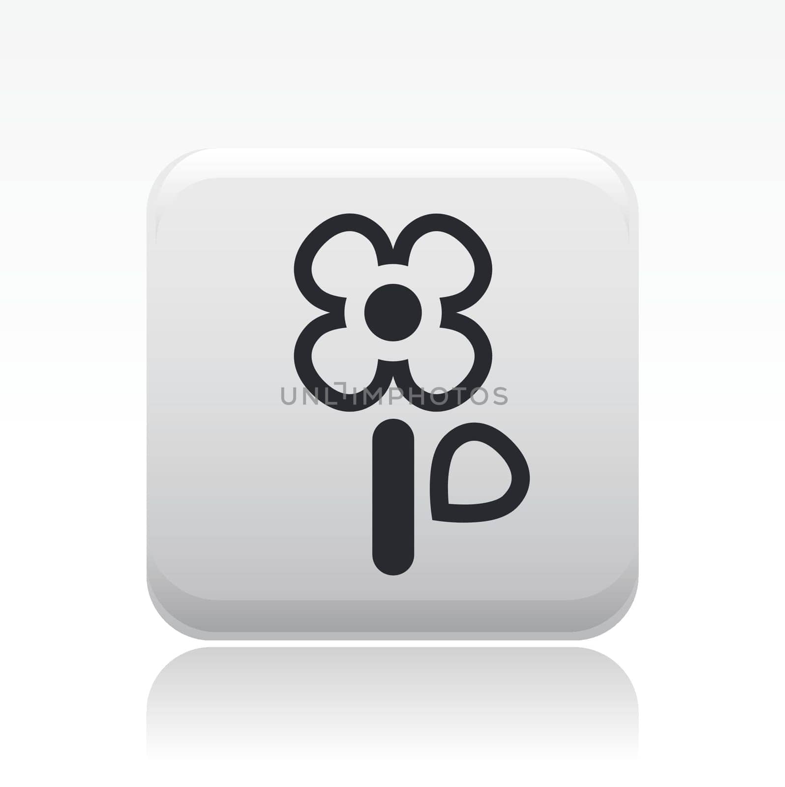 Vector illustration of single isolated flower icon