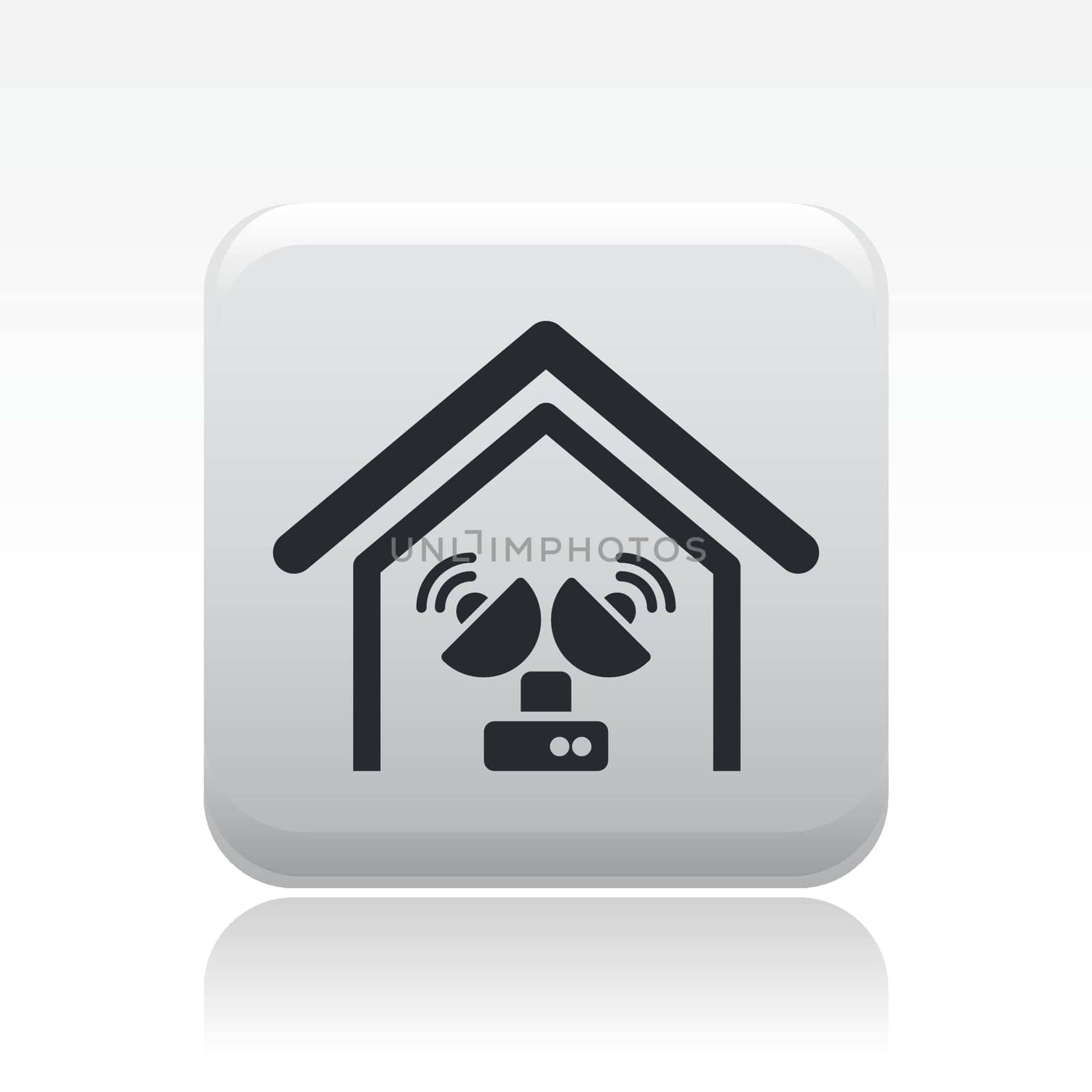 Vector illustration of single isolated antenna icon