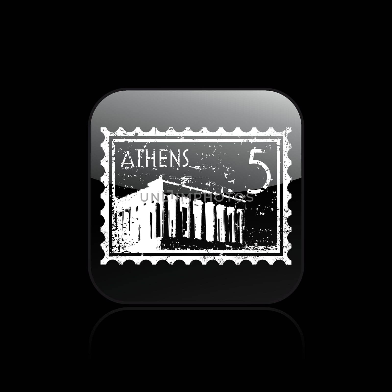 Vector illustration of single isolated athens icon