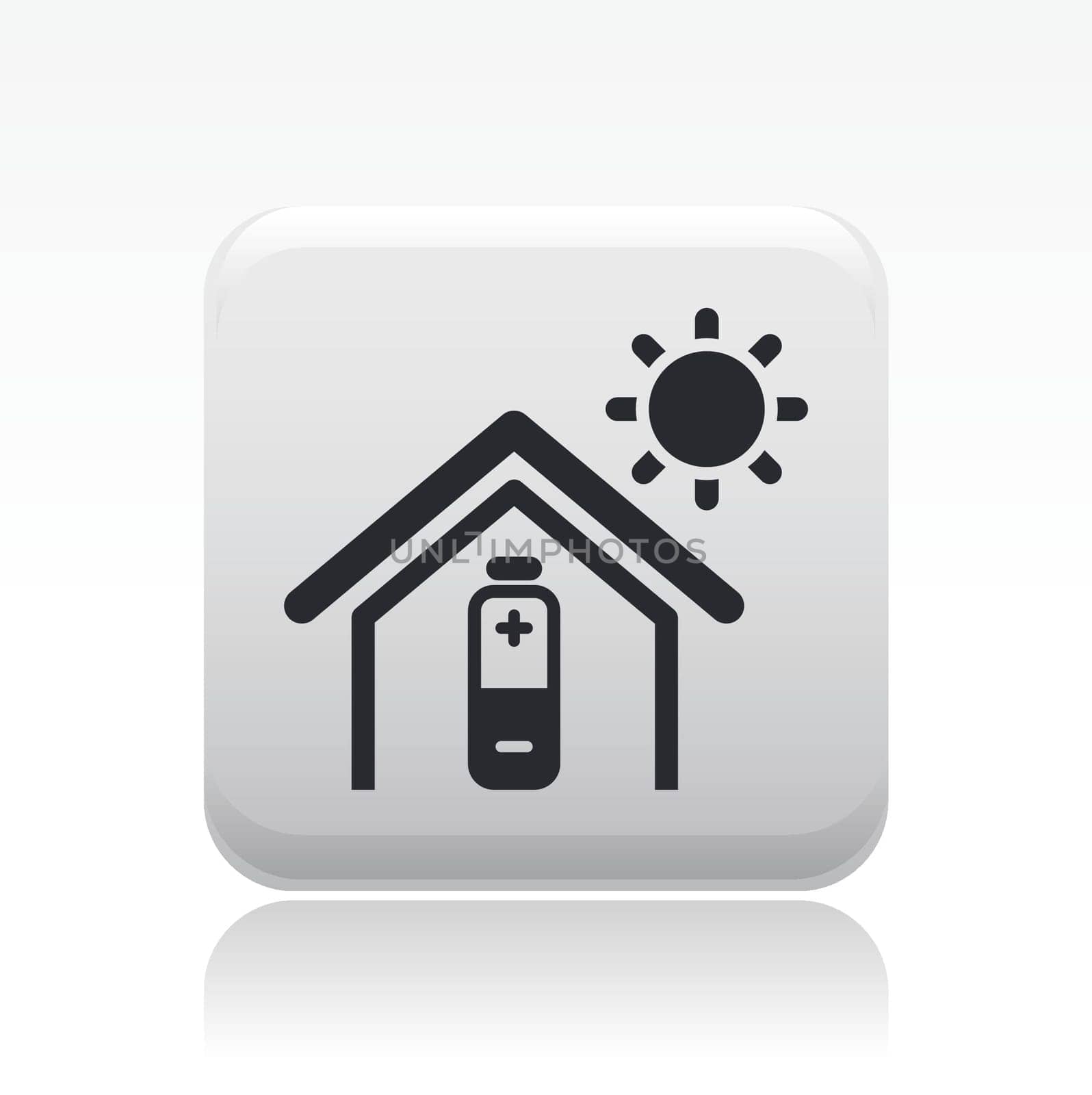 Vector illustration of single isolated bioenergy home icon