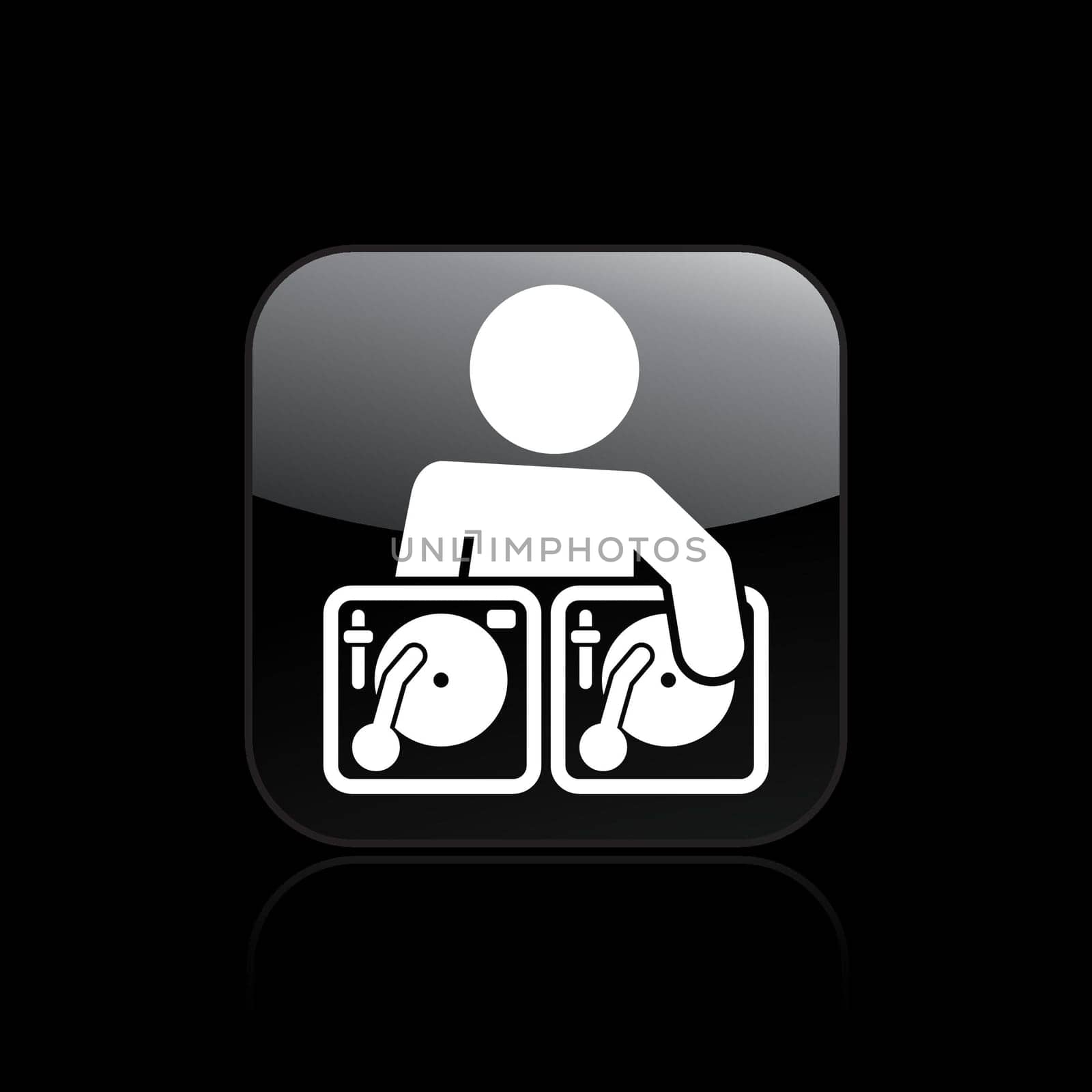 Vector illustration of single isolated dj icon