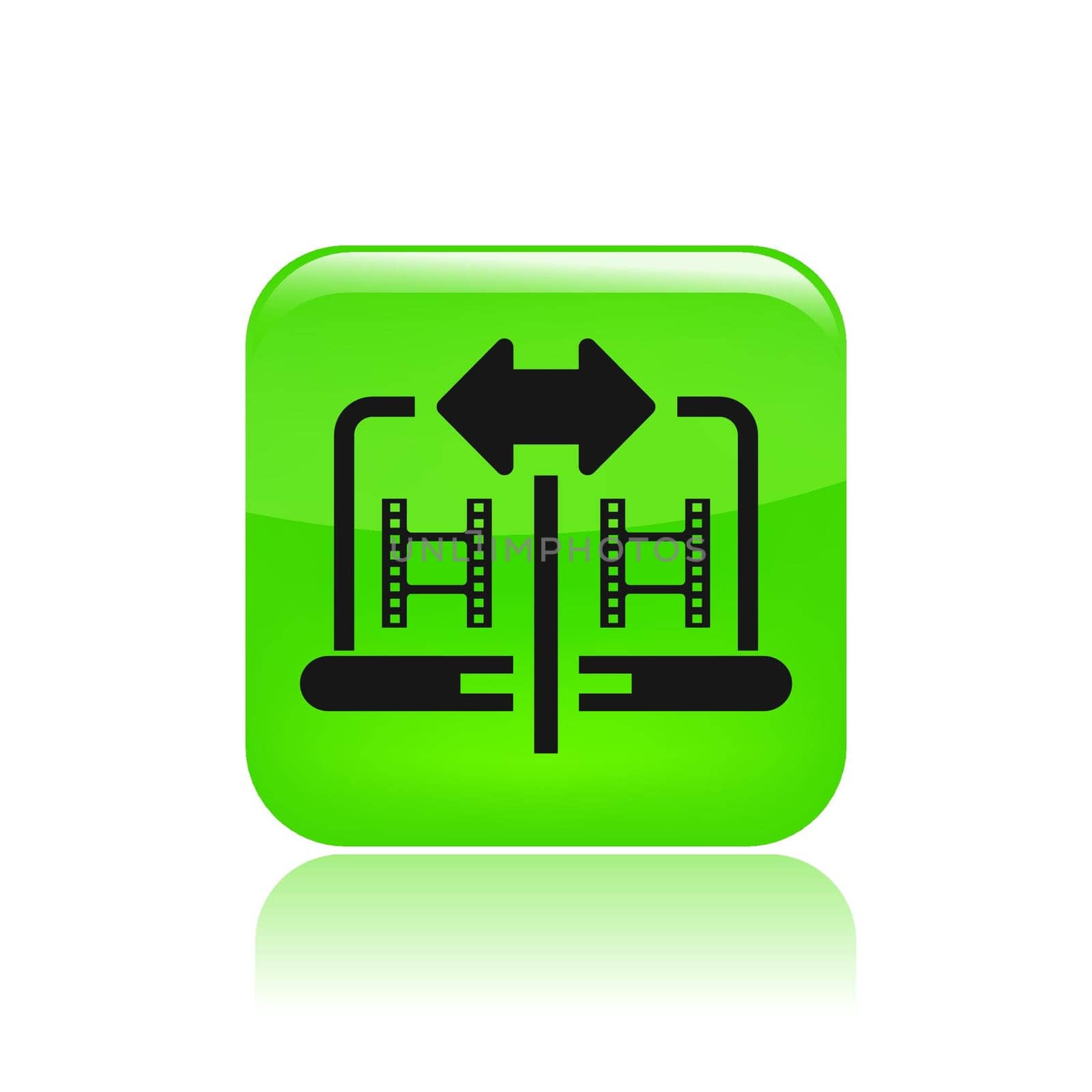 Vector illustration of single isolated film sharing icon