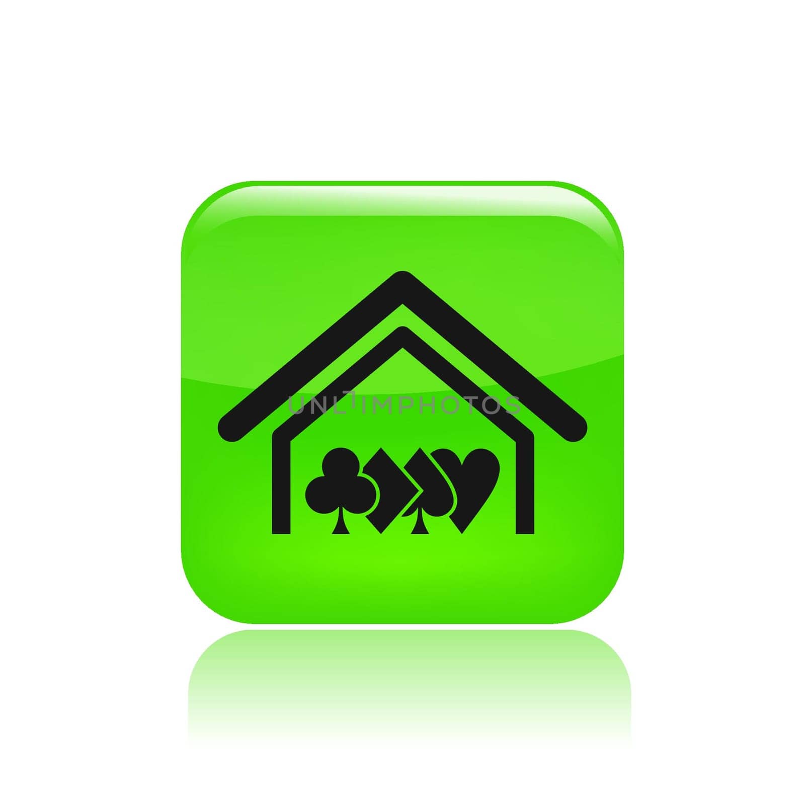 Vector illustration of single isolated poker house icon