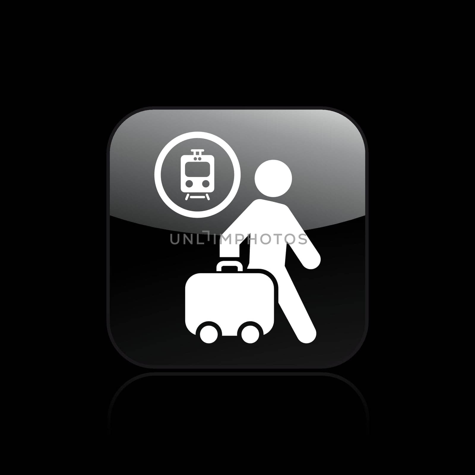 Vector illustration of single isolated train station icon