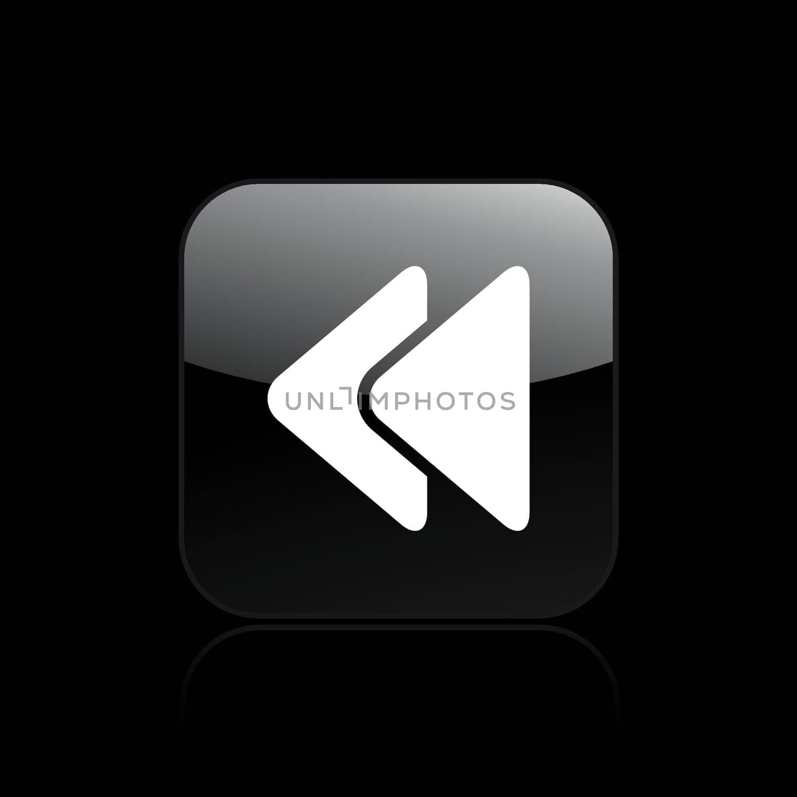 Vector illustration of single isolated rewind icon
