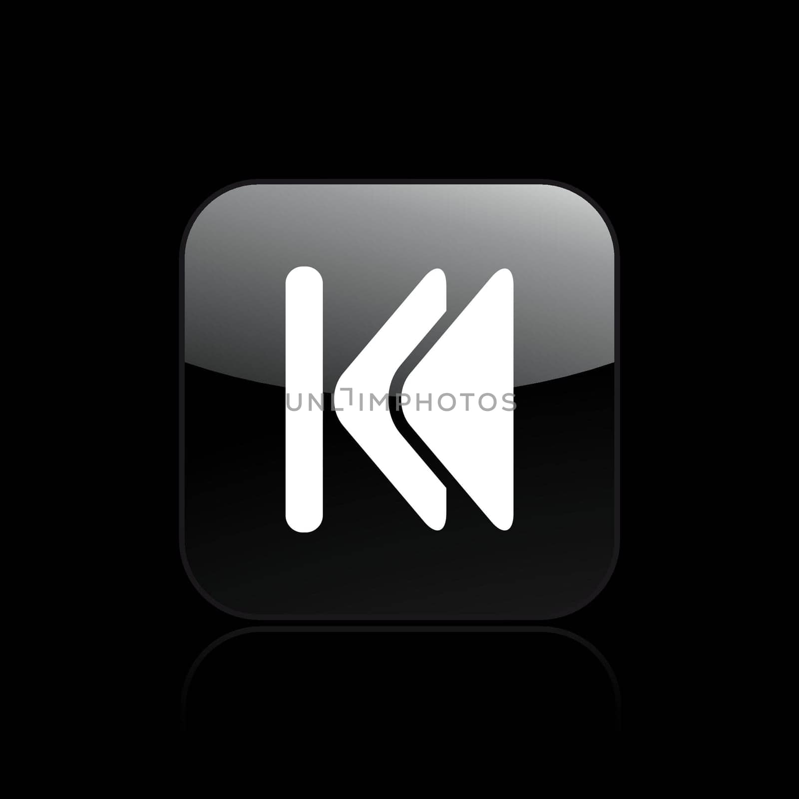Vector illustration of single isolated rewind icon