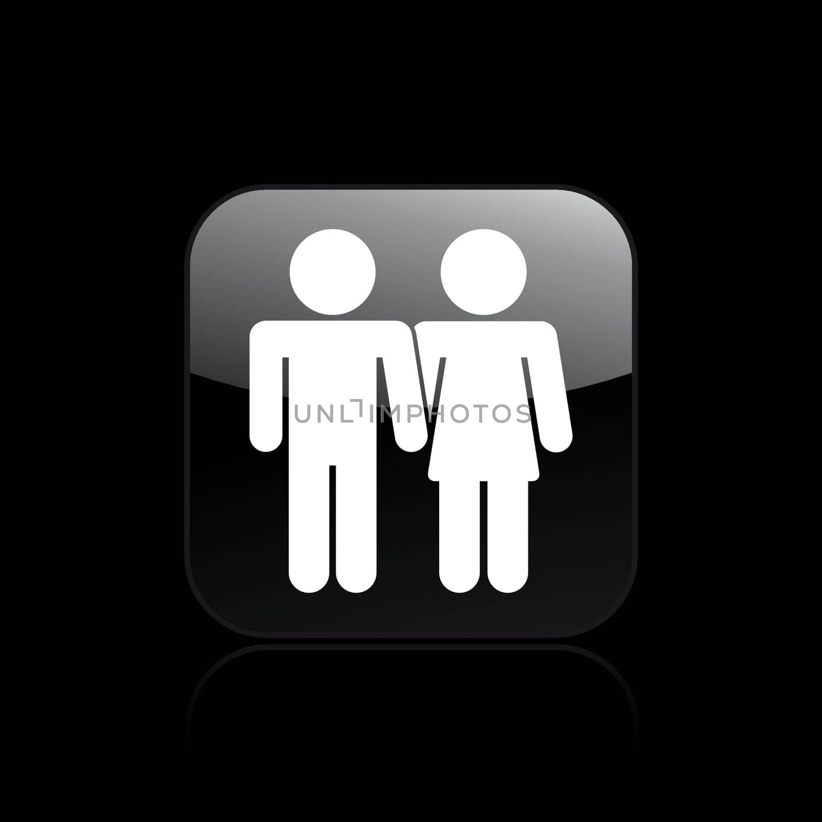 Vector illustration of single isolated couple icon
