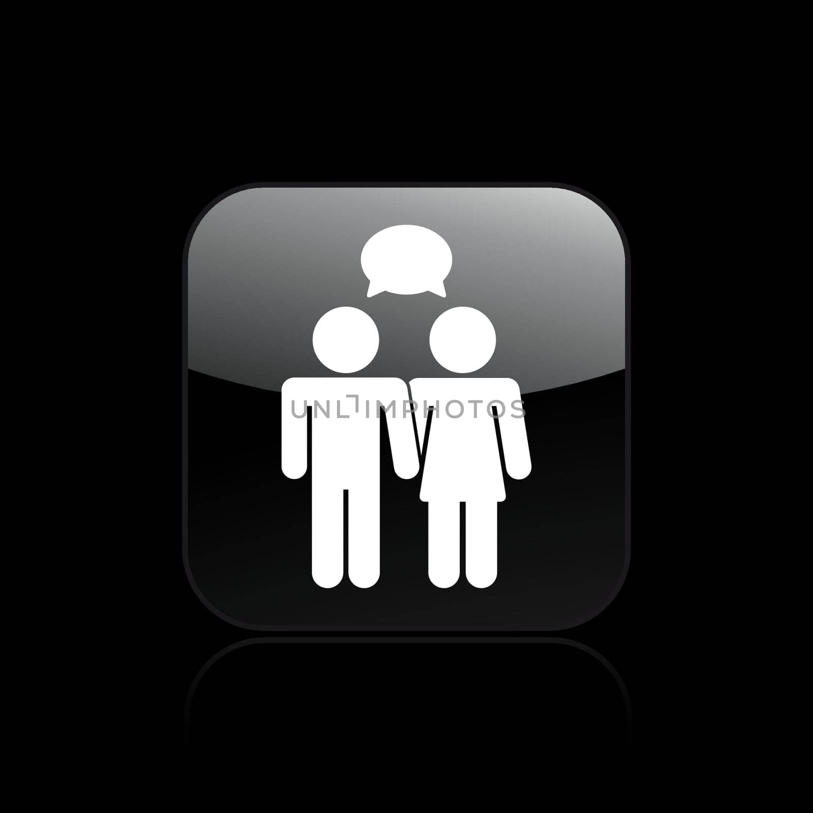 Vector illustration of single isolated couple chat icon
