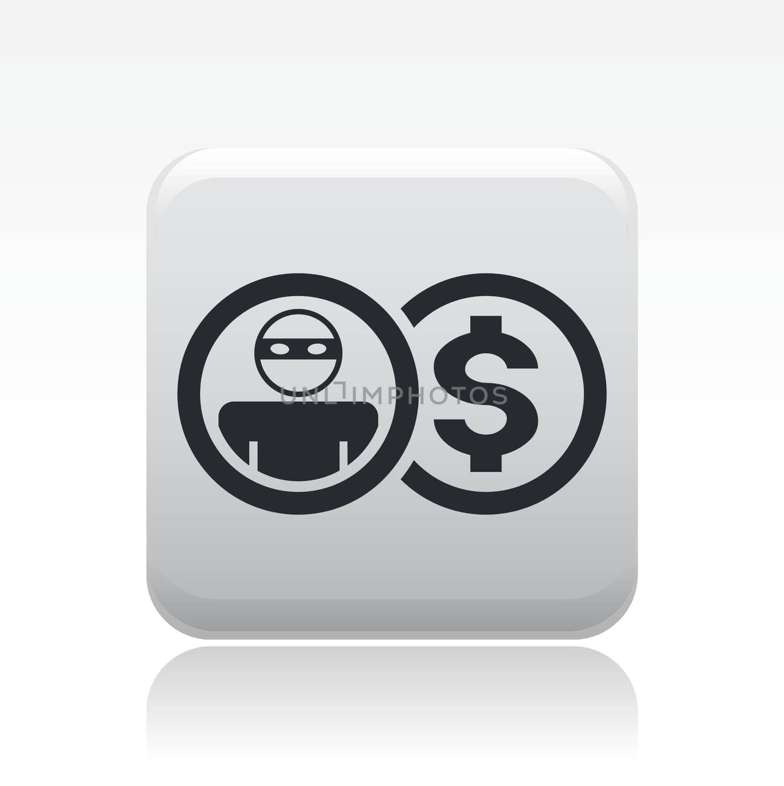Vector illustration of single isolated thief icon