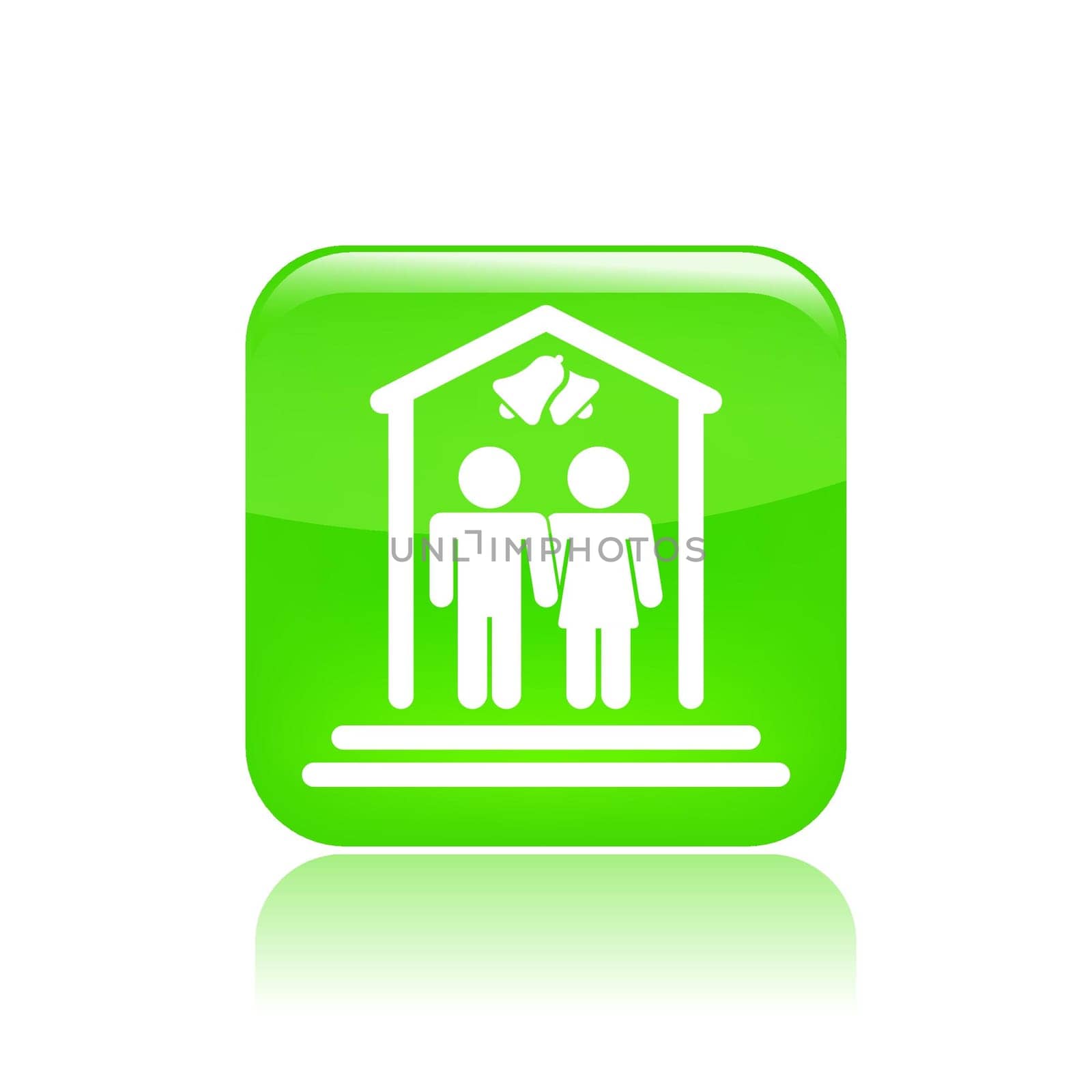 Vector illustration of single isolated marriage ceremony icon