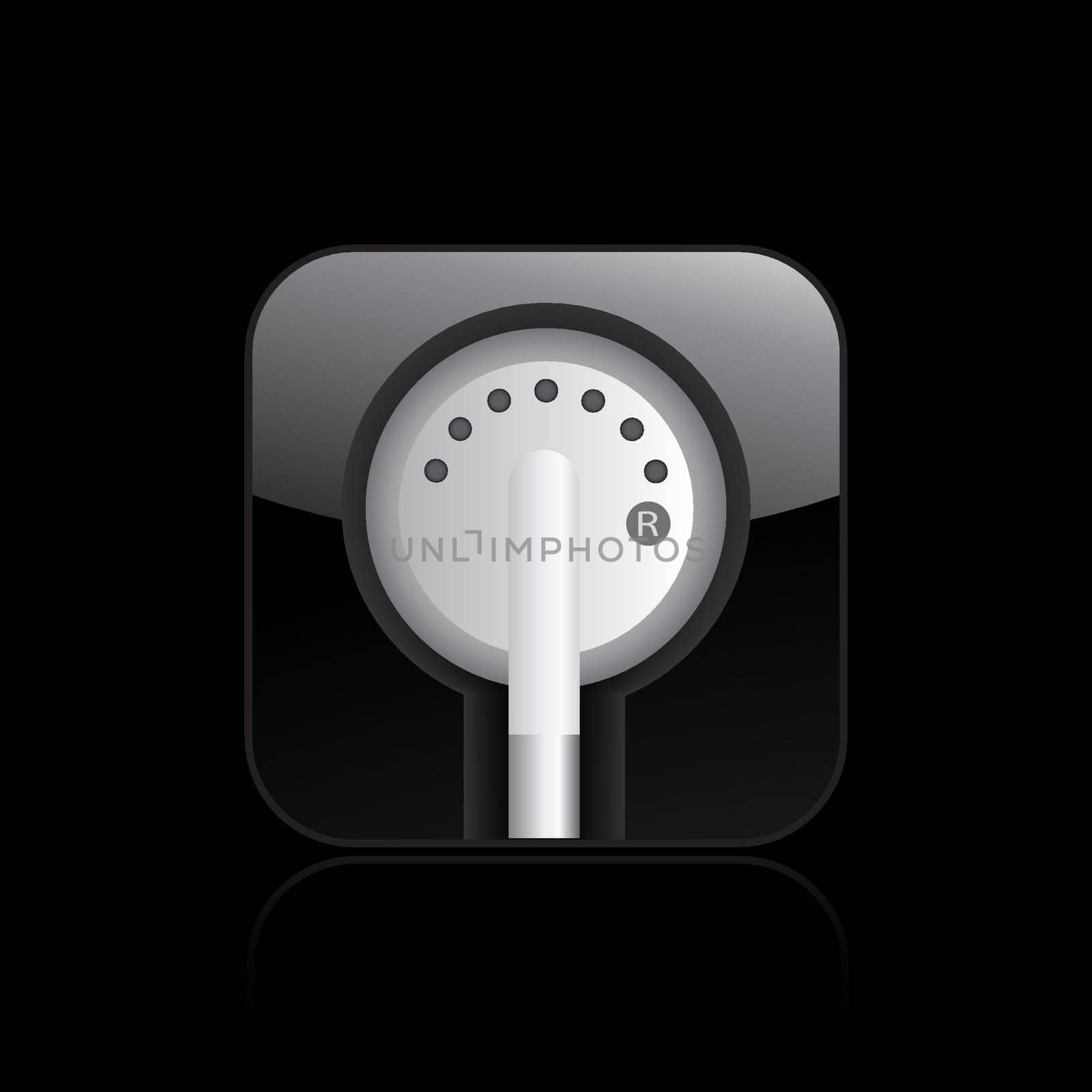 Vector illustration of single isolated earphones icon