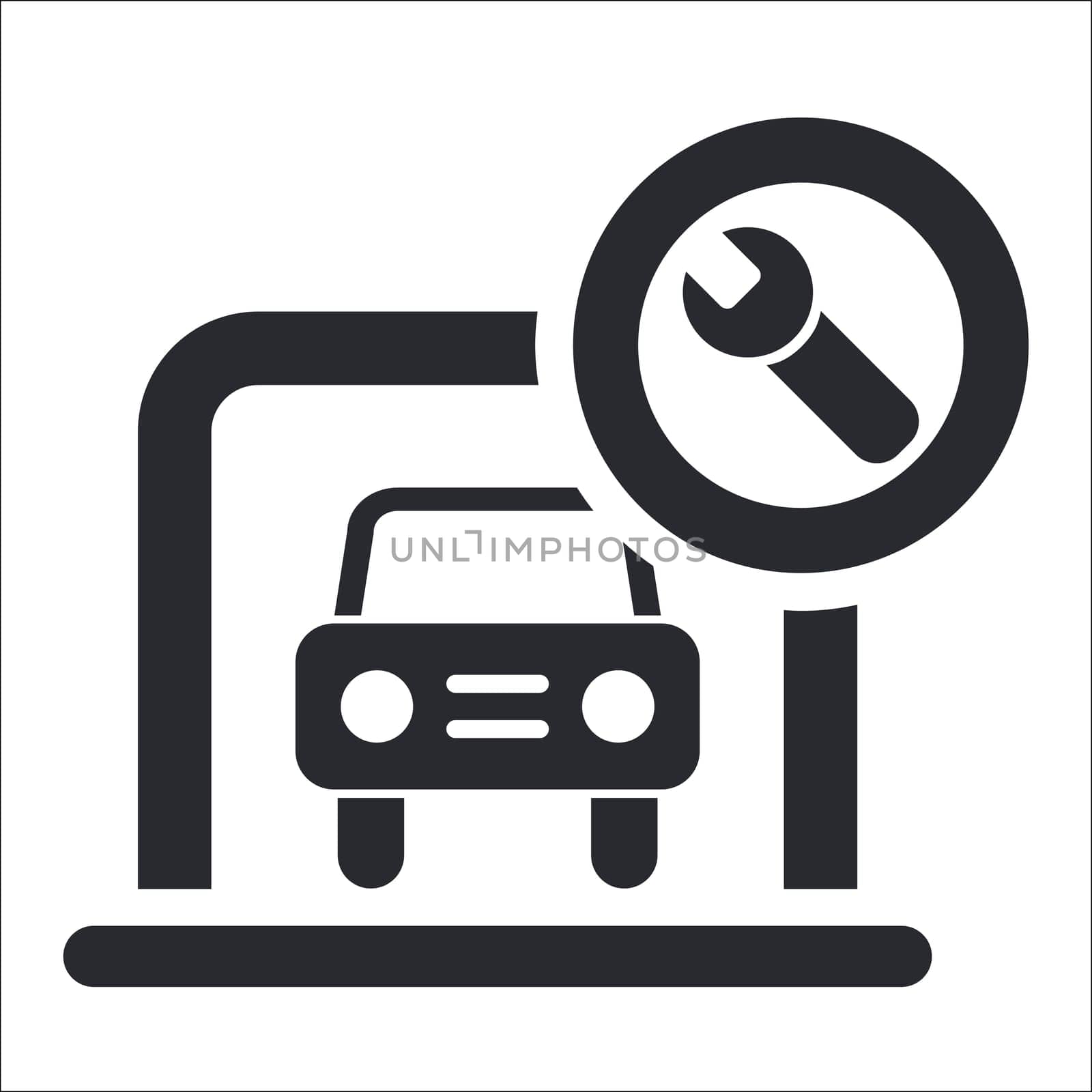 Vector illustration of single isolated garage icon