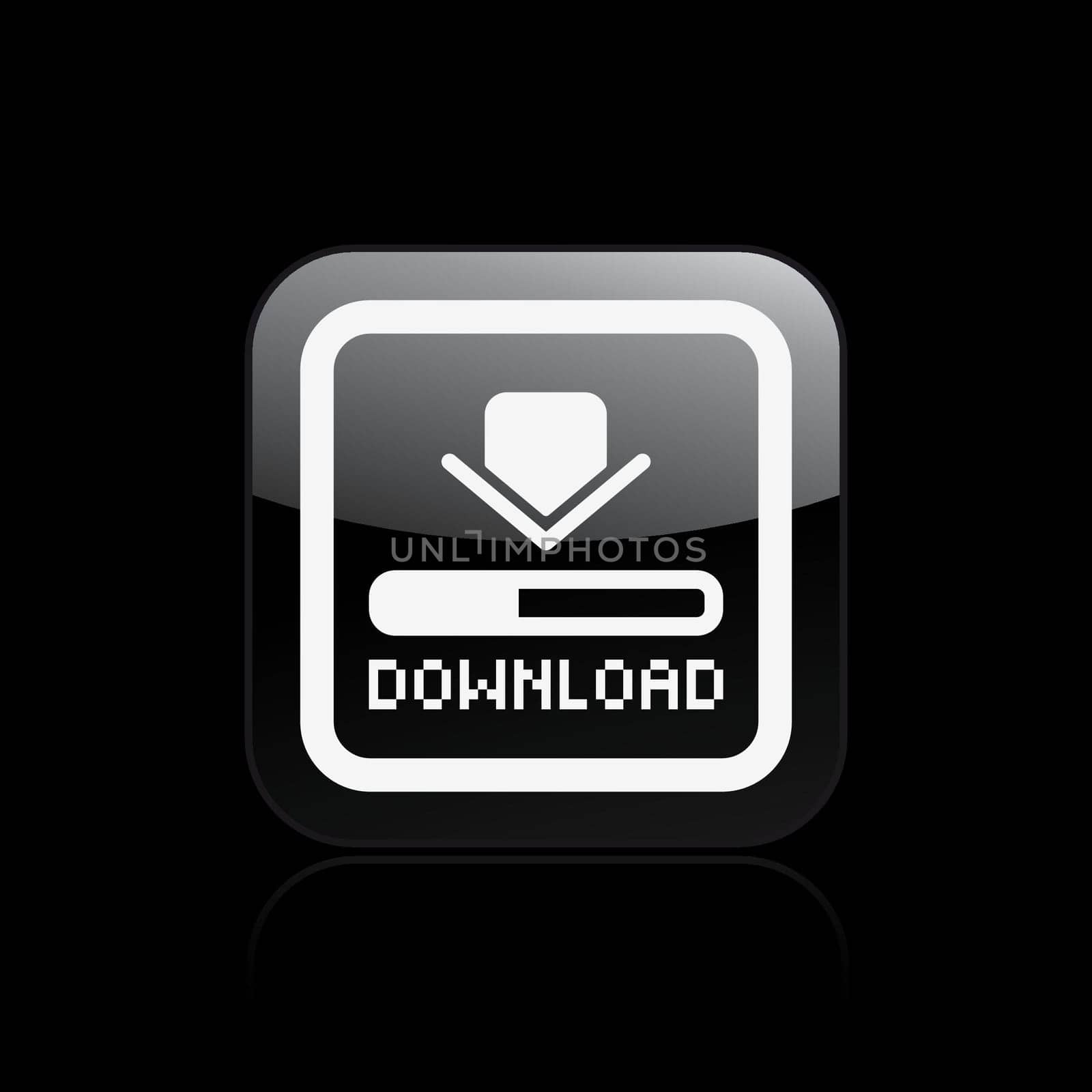 Vector illustration of single isolated download icon