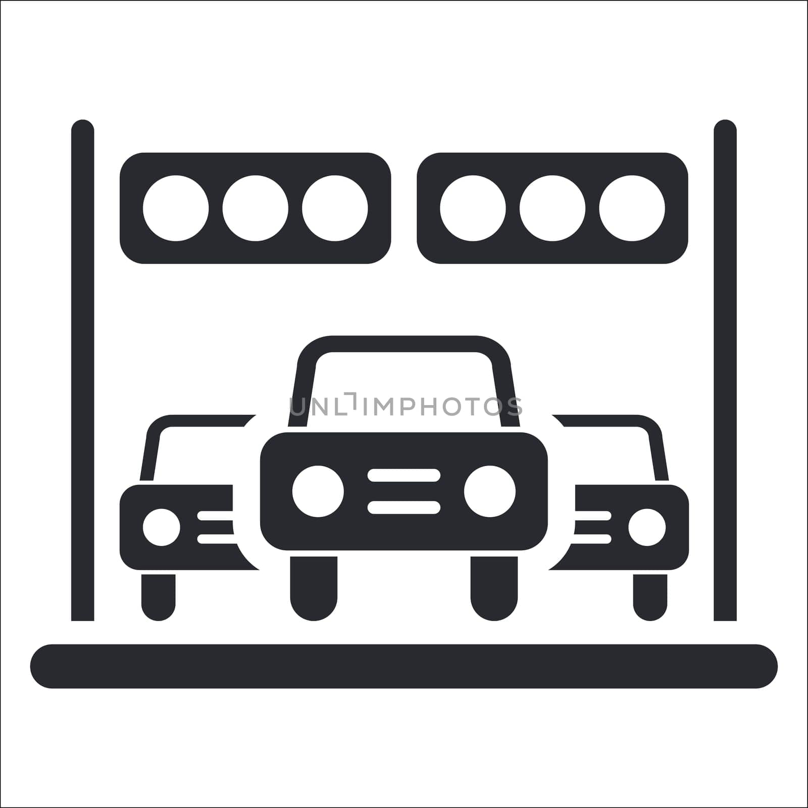 Vector illustration of single isolated arrival race icon