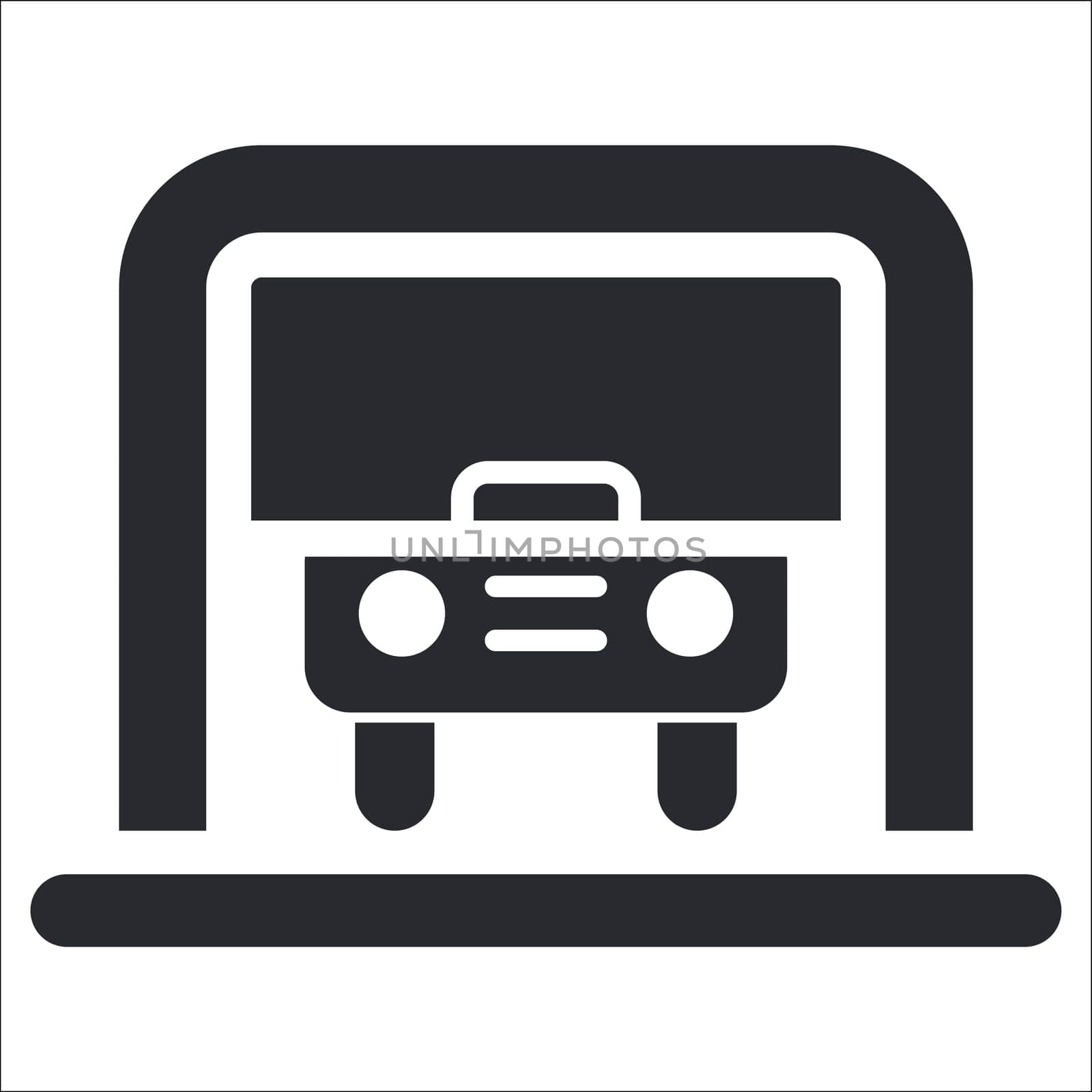 Vector illustration of single isolated garage icon