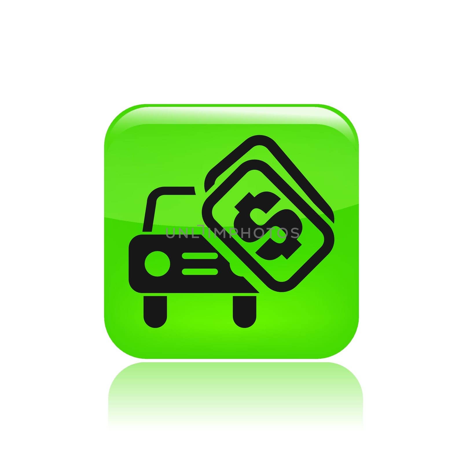 Vector illustration of single isolated sale car icon