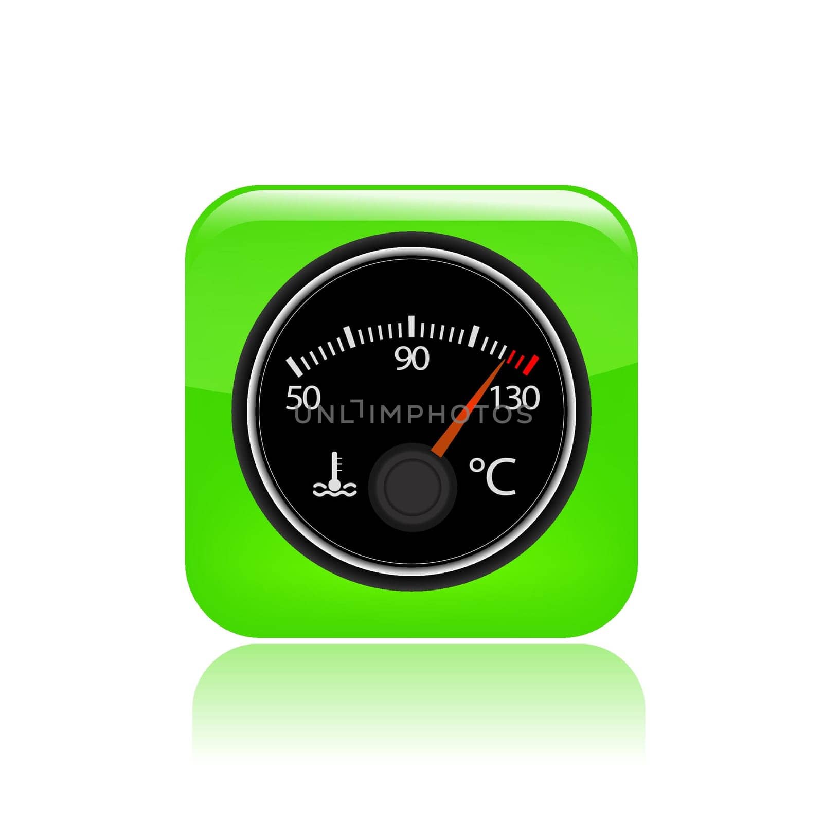 Vector illustration of single isolated temperature icon