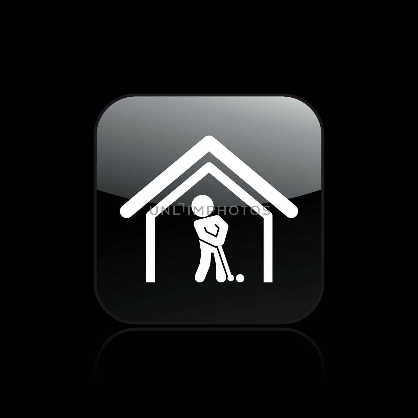 Vector illustration of single isolated golf player icon