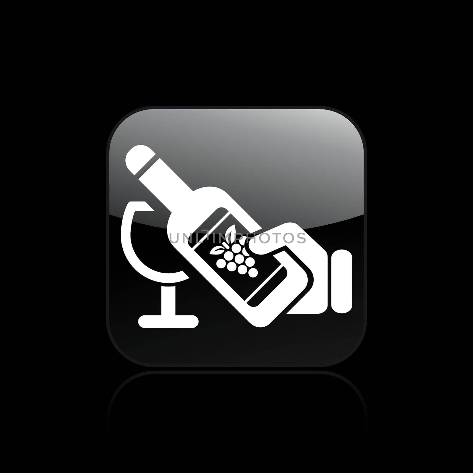 Vector illustration of single isolated wine icon