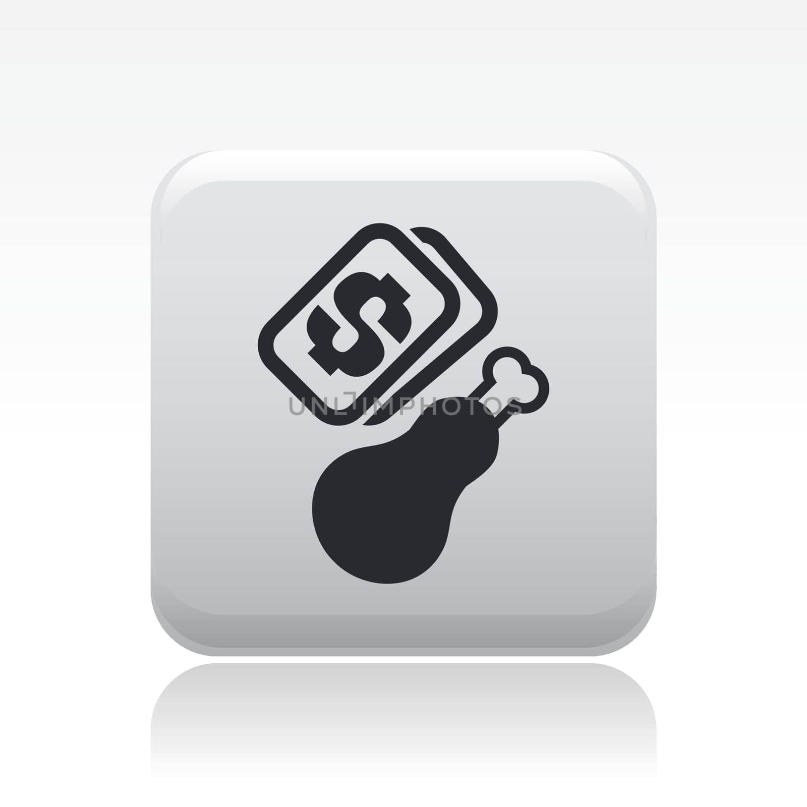 Vector illustration of single isolated buy meat icon