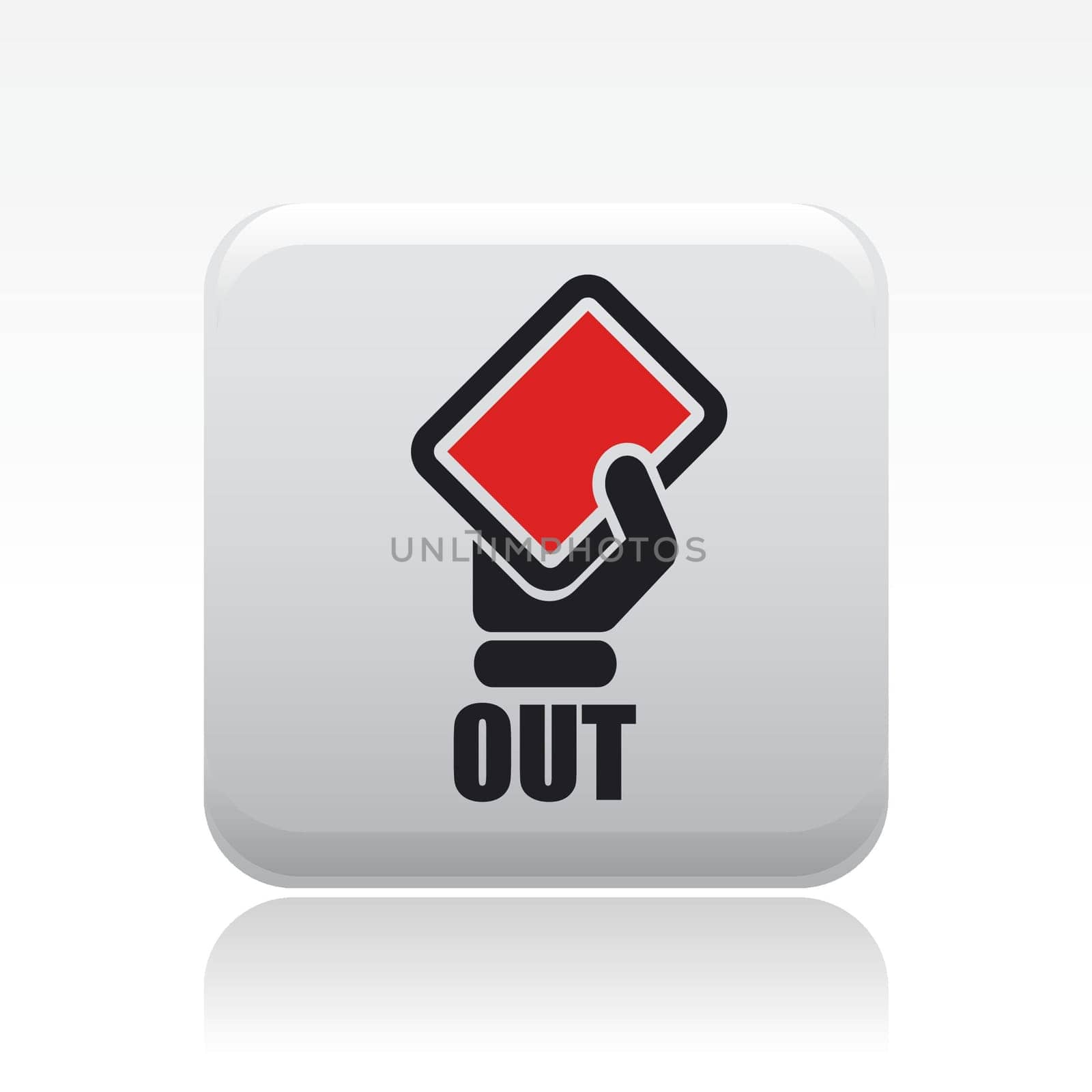 Vector illustration of single isolated red out icon