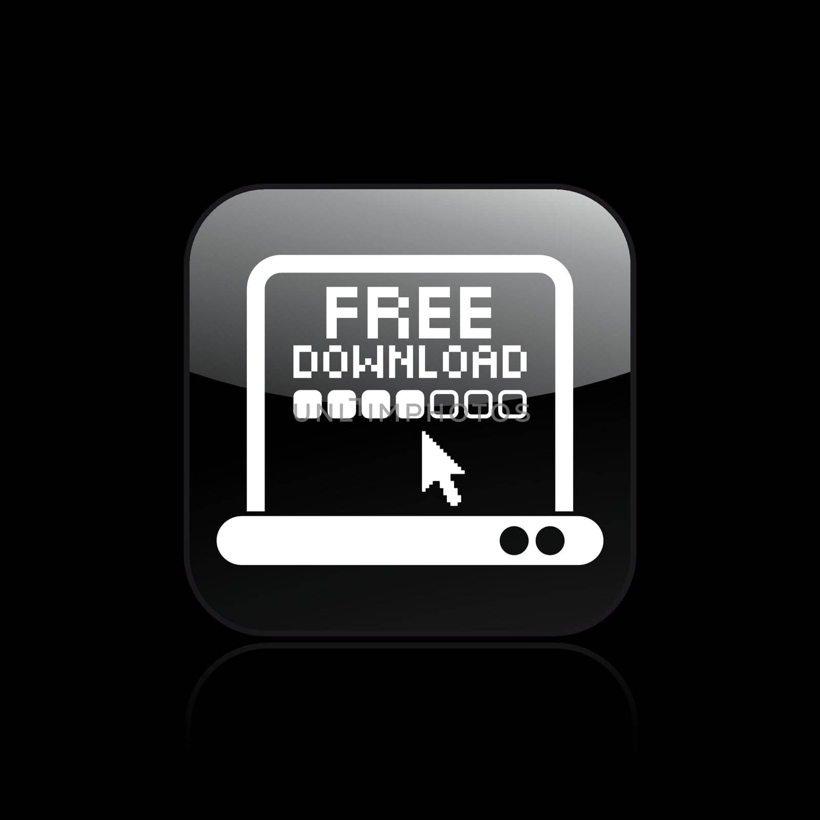 Vector illustration of single isolated free download icon