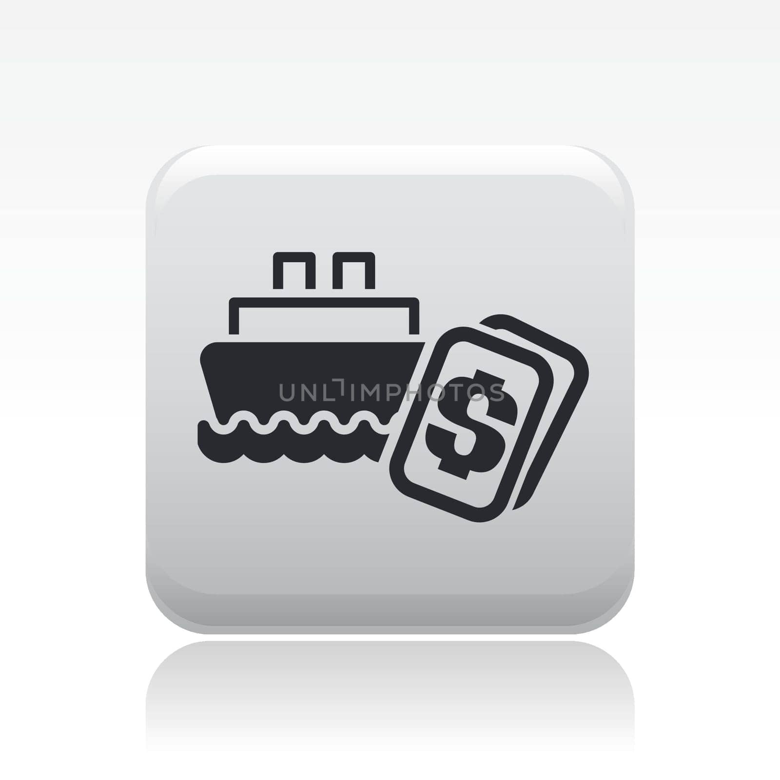 Vector illustration of single isolated boat price icon