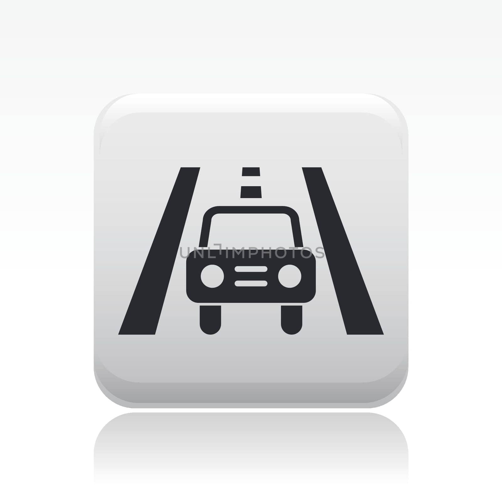 Vector illustration of single isolated road car icon