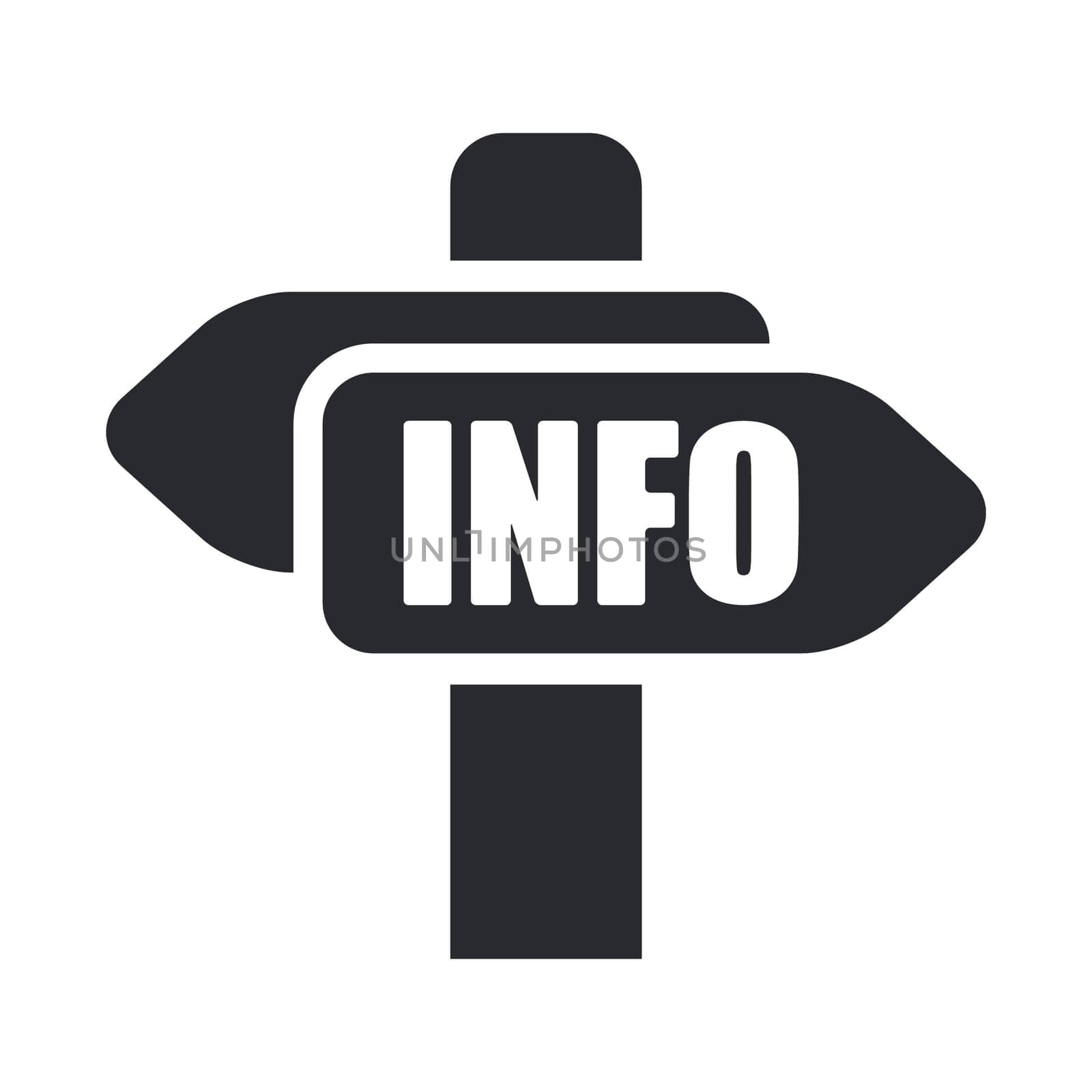 Vector illustration of single isolated info cartel icon