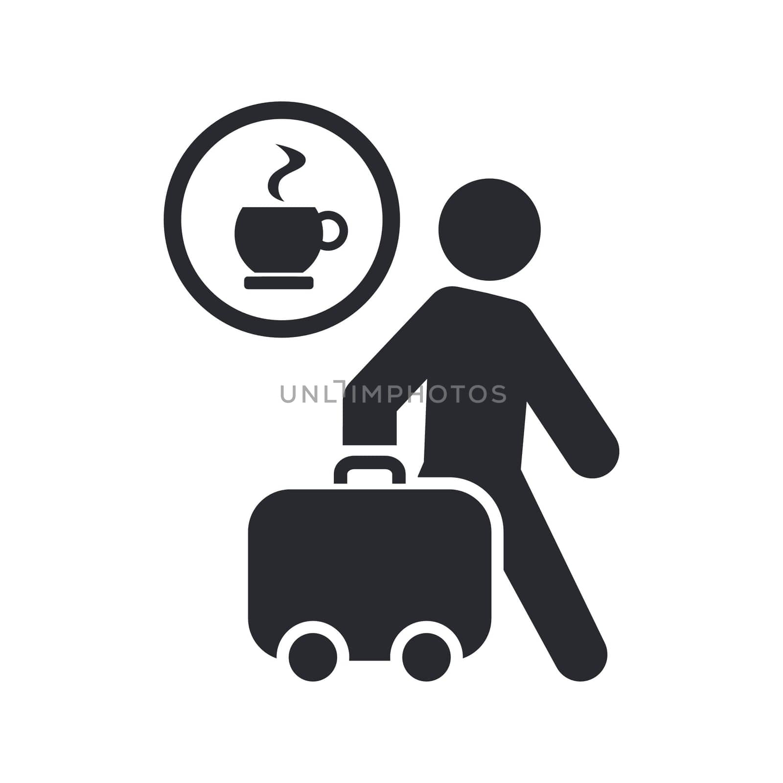 Vector illustration of single isolated coffee travel icon