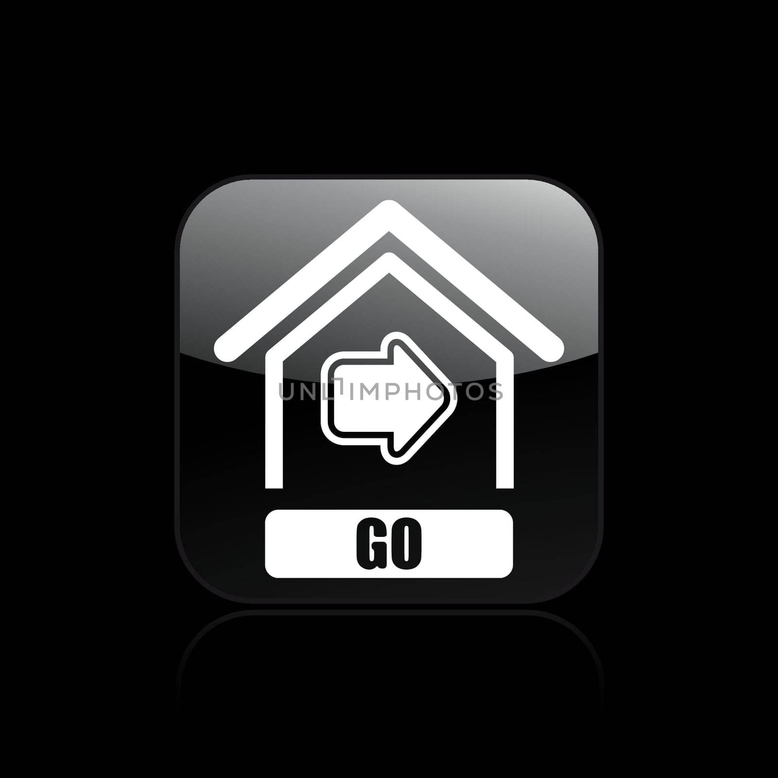 Vector illustration of single isolated go button icon