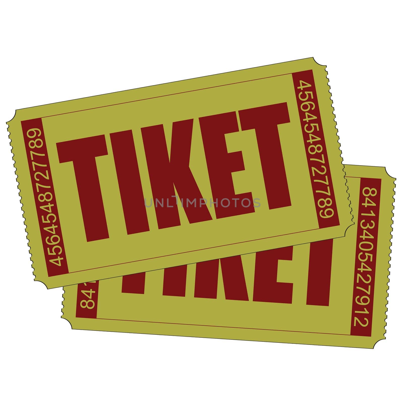 Vector illustration of two isolated tiket icon