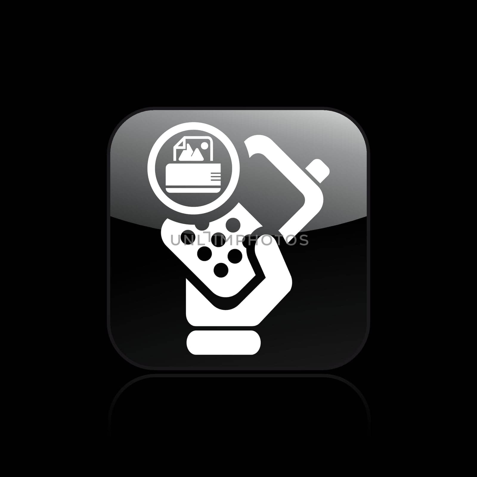Vector illustration of single isolated print phone icon