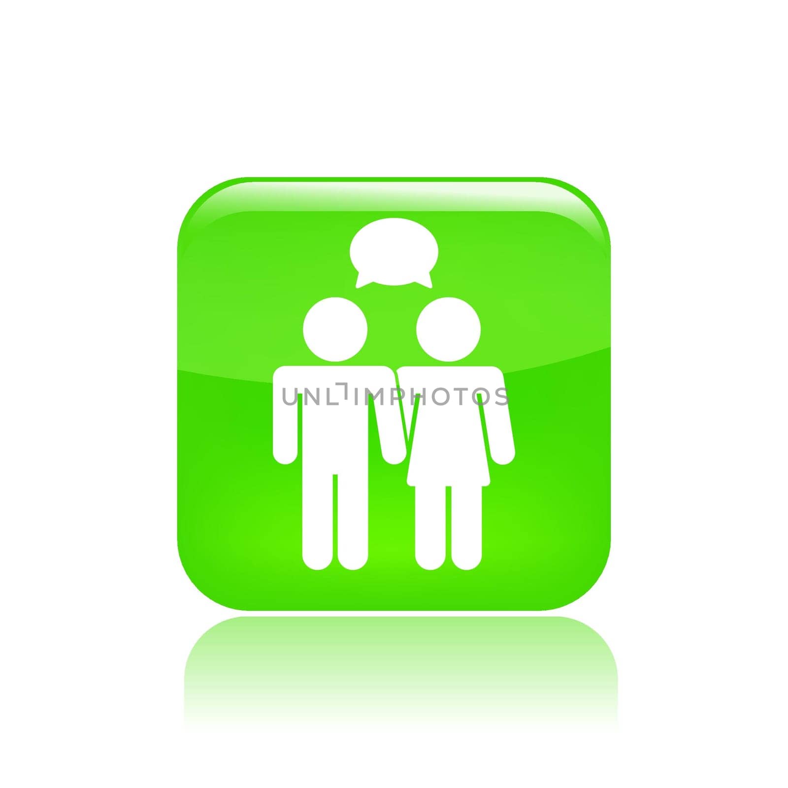 Vector illustration of single isolated love chat icon