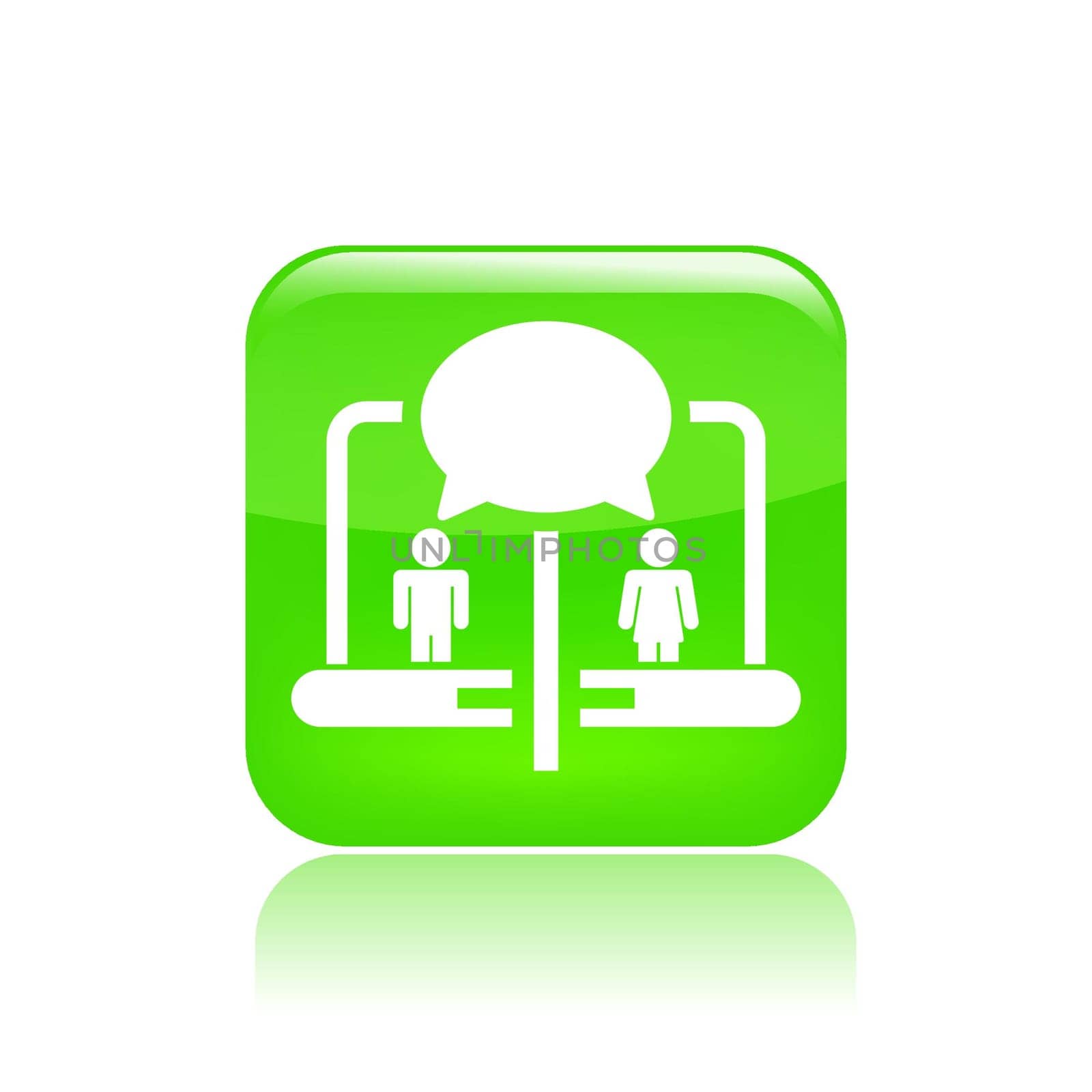 Vector illustration of single isolated pc chat icon