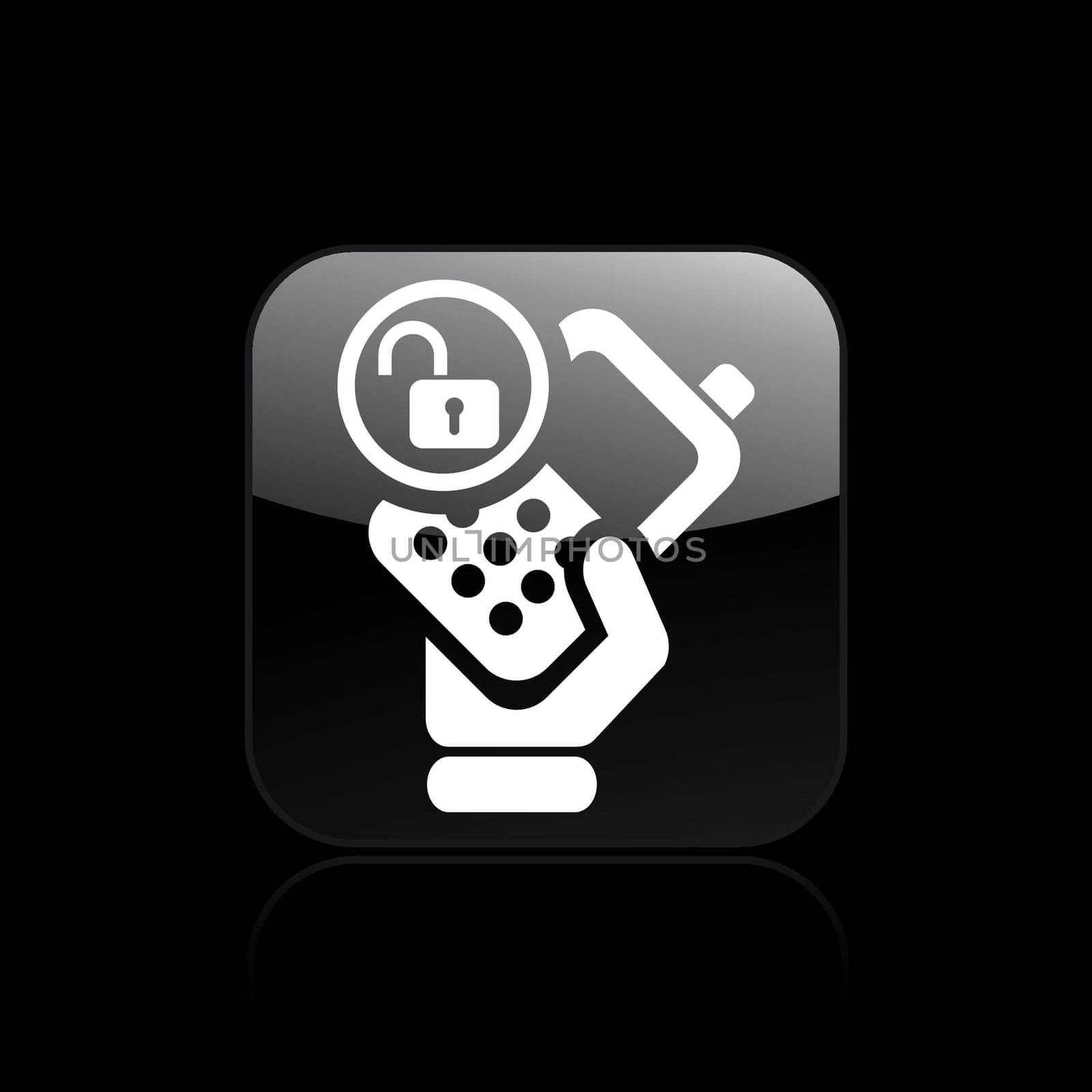 Vector illustration of single isolated phone lock icon