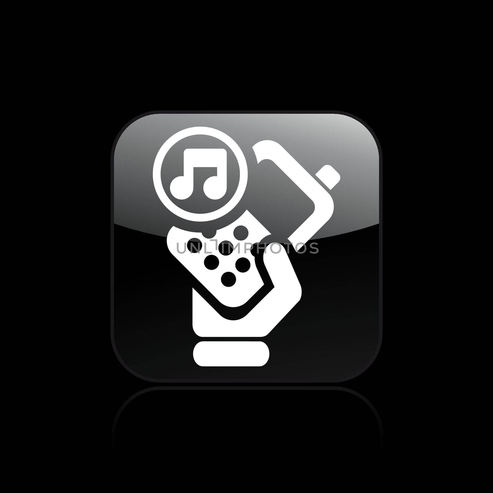 Vector illustration of single isolated phone music icon