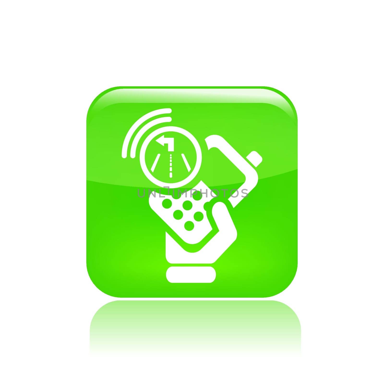 Vector illustration of single isolated navigate phone icon