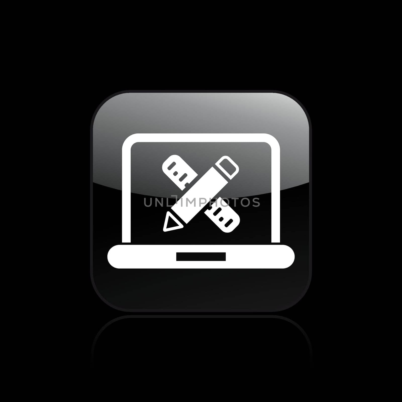 Vector illustration of single isolated computer design icon