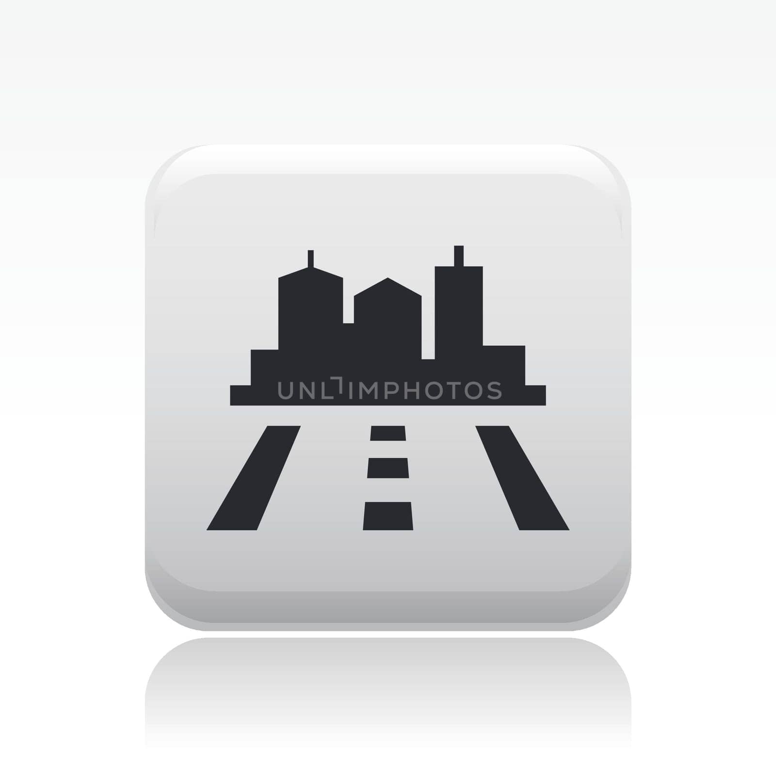 Vector illustration of single isolated road city icon