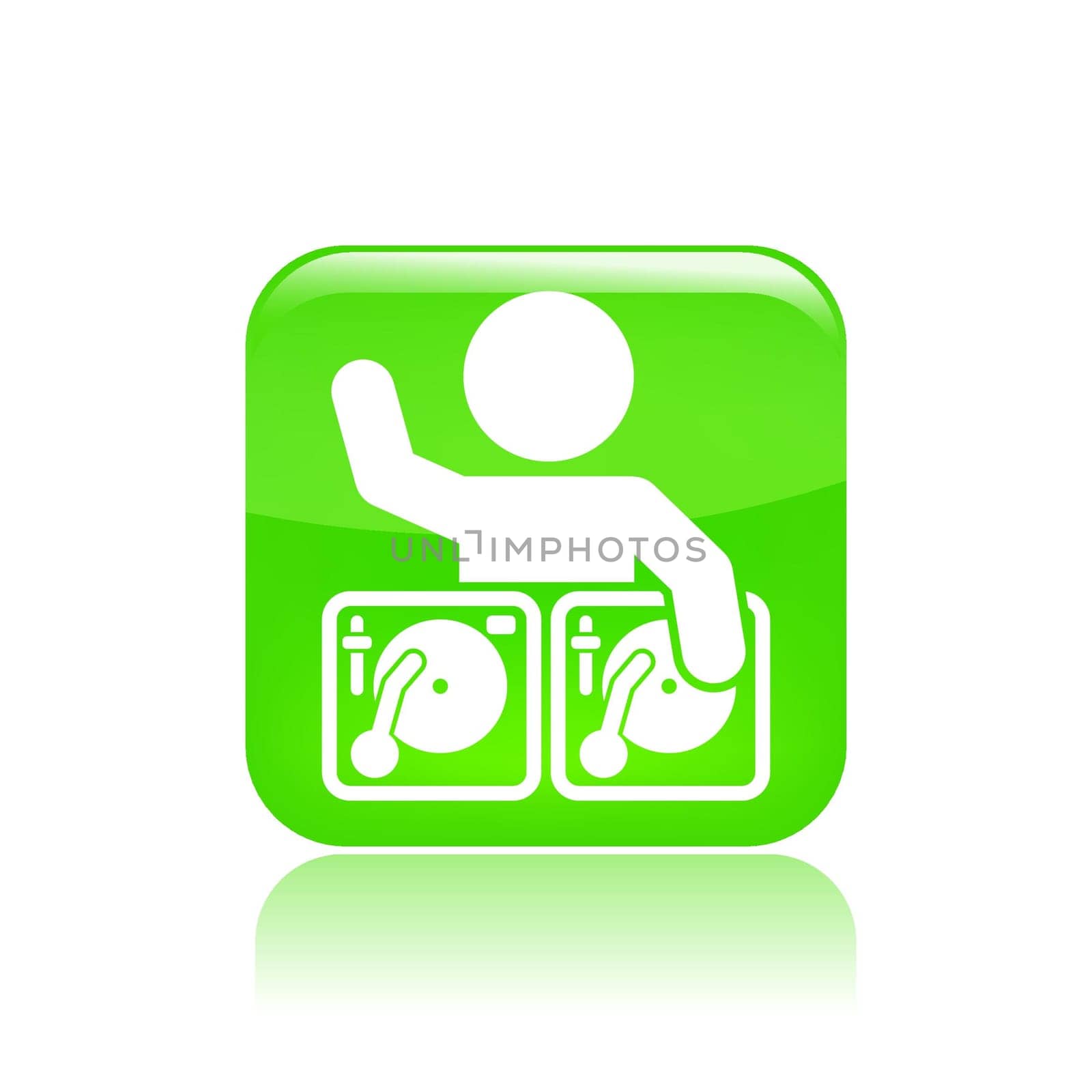 Vector illustration of single isolated dj icon