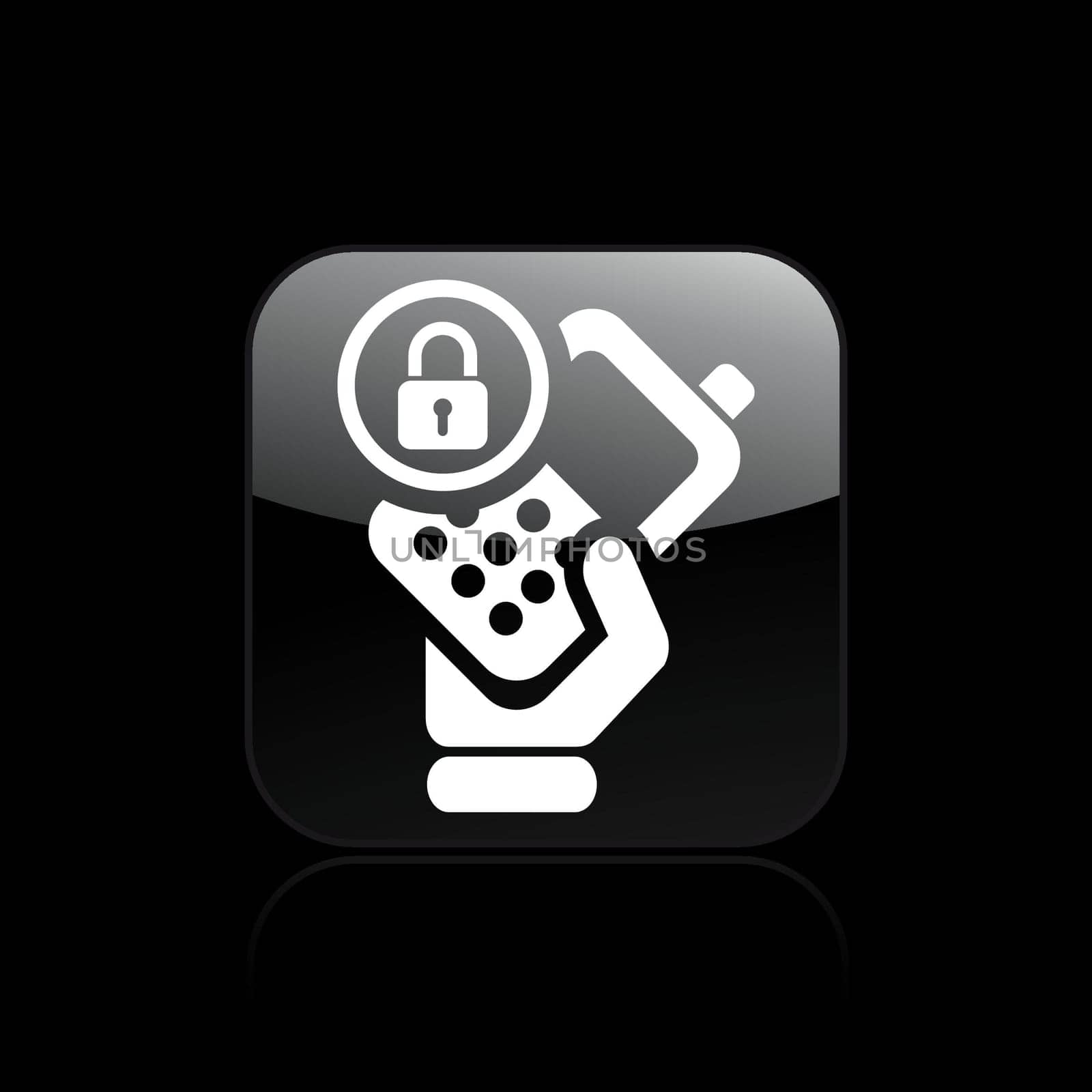 Vector illustration of single isolated phone lock icon