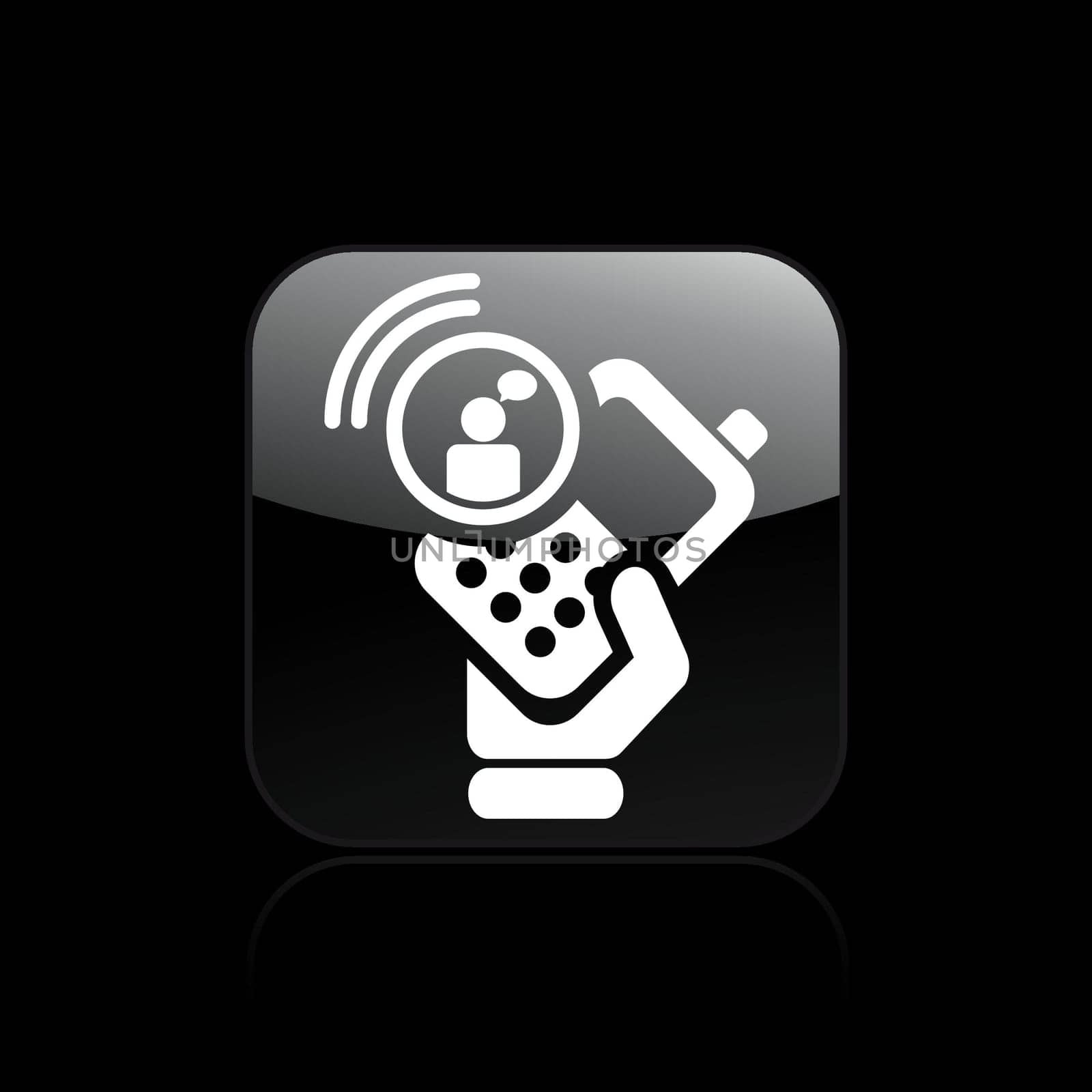 Vector illustration of single isolated chat phone icon