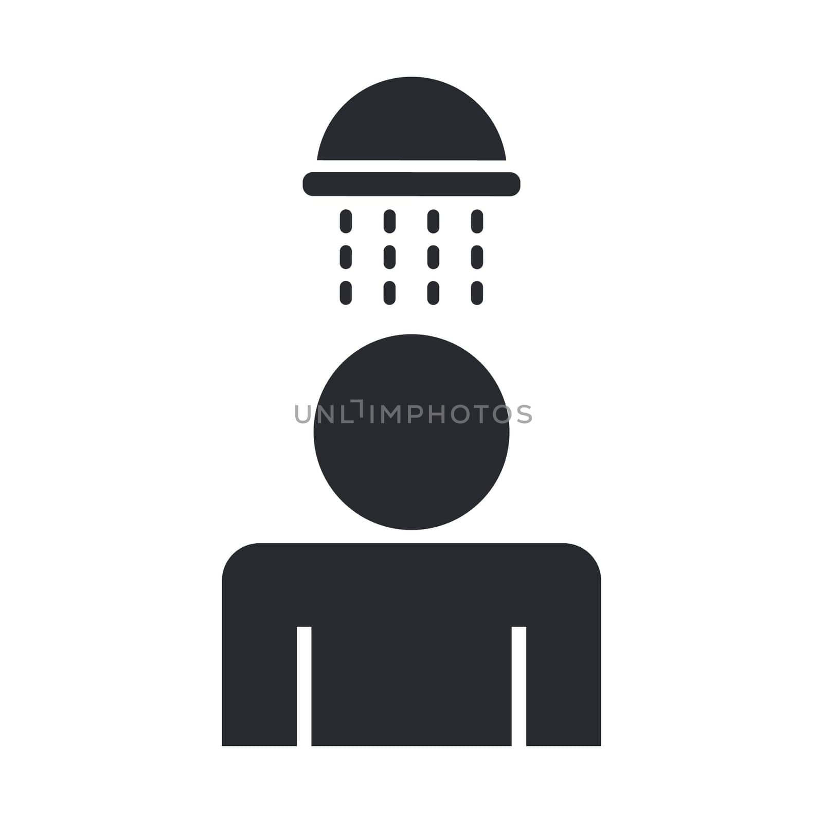 Vector illustration of single isolated shower icon