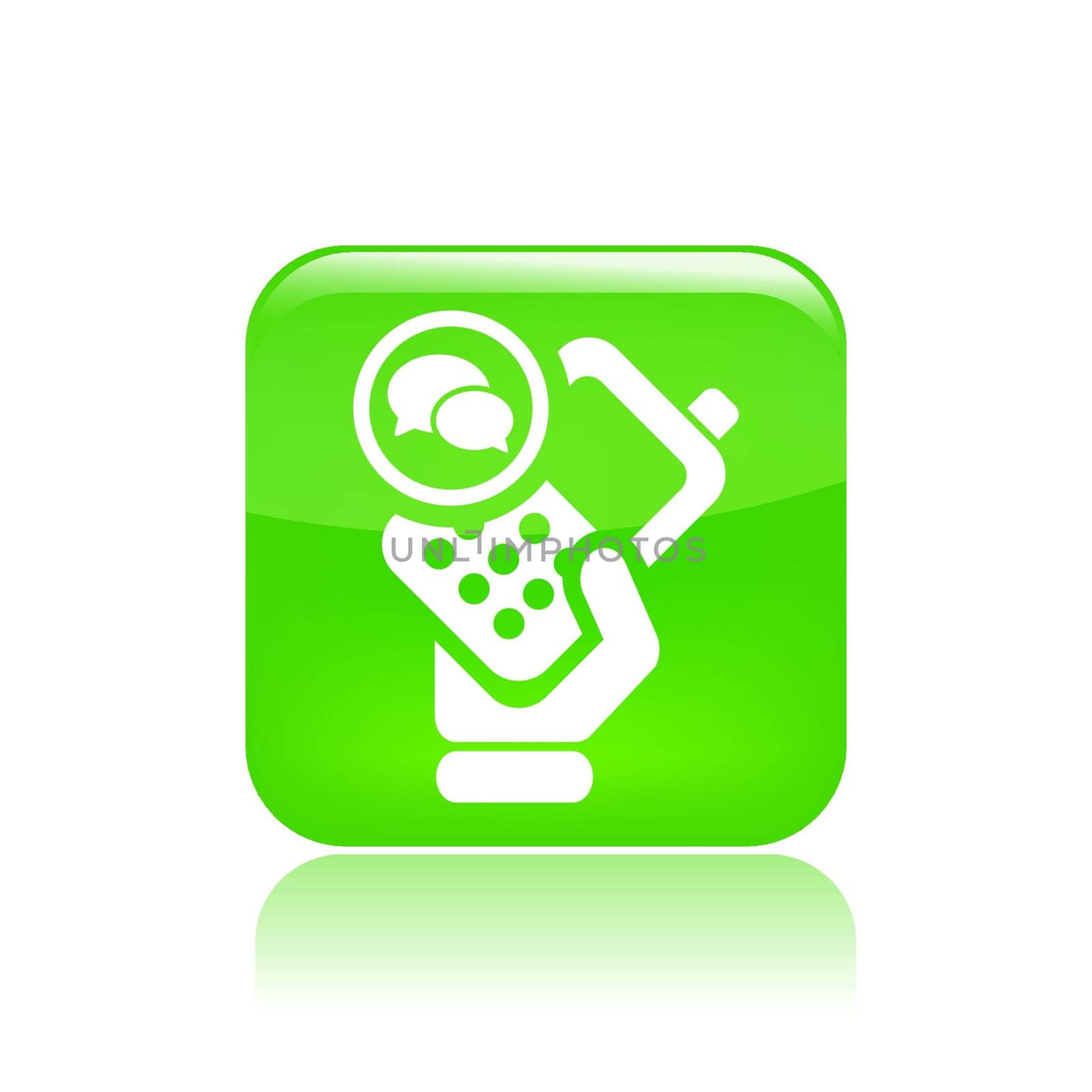 Vector illustration of single isolated phone chat icon