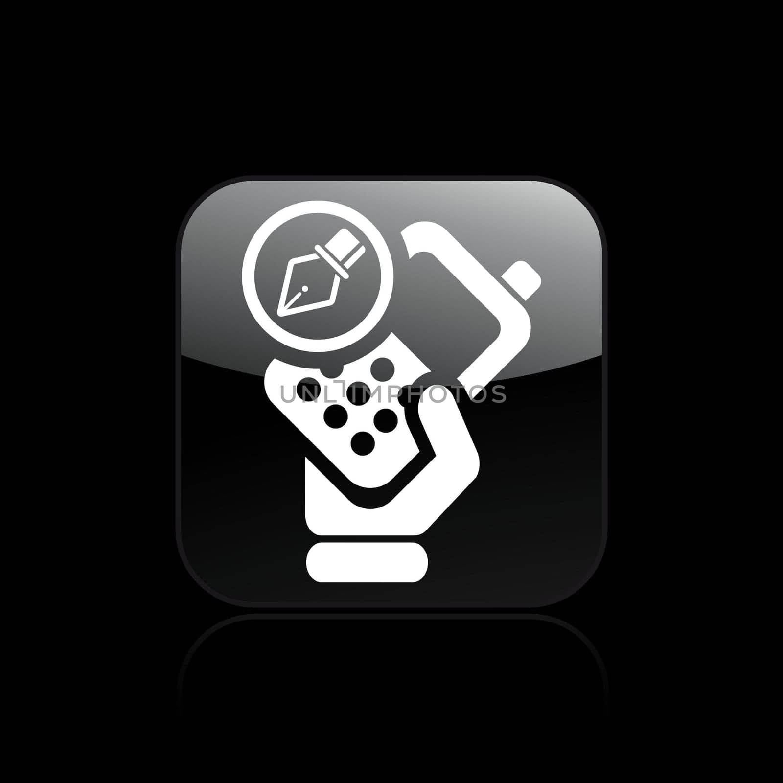 Vector illustration of single isolated drawing phone icon
