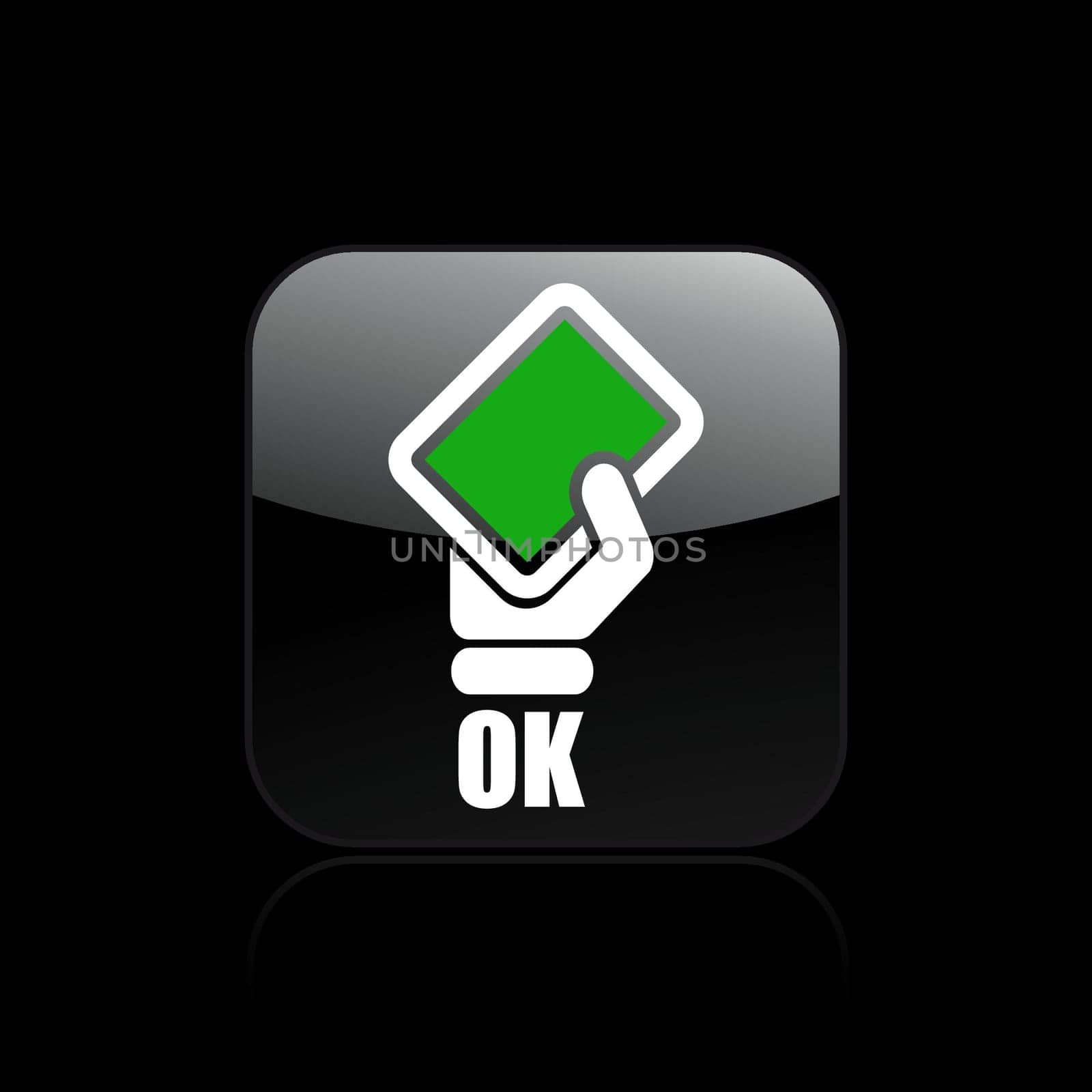 Vector illustration of single isolated ok icon