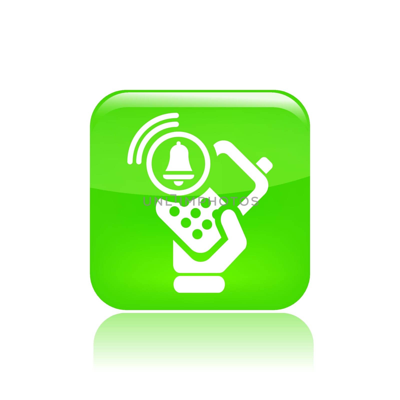 Vector illustration of single isolated phone alarm icon