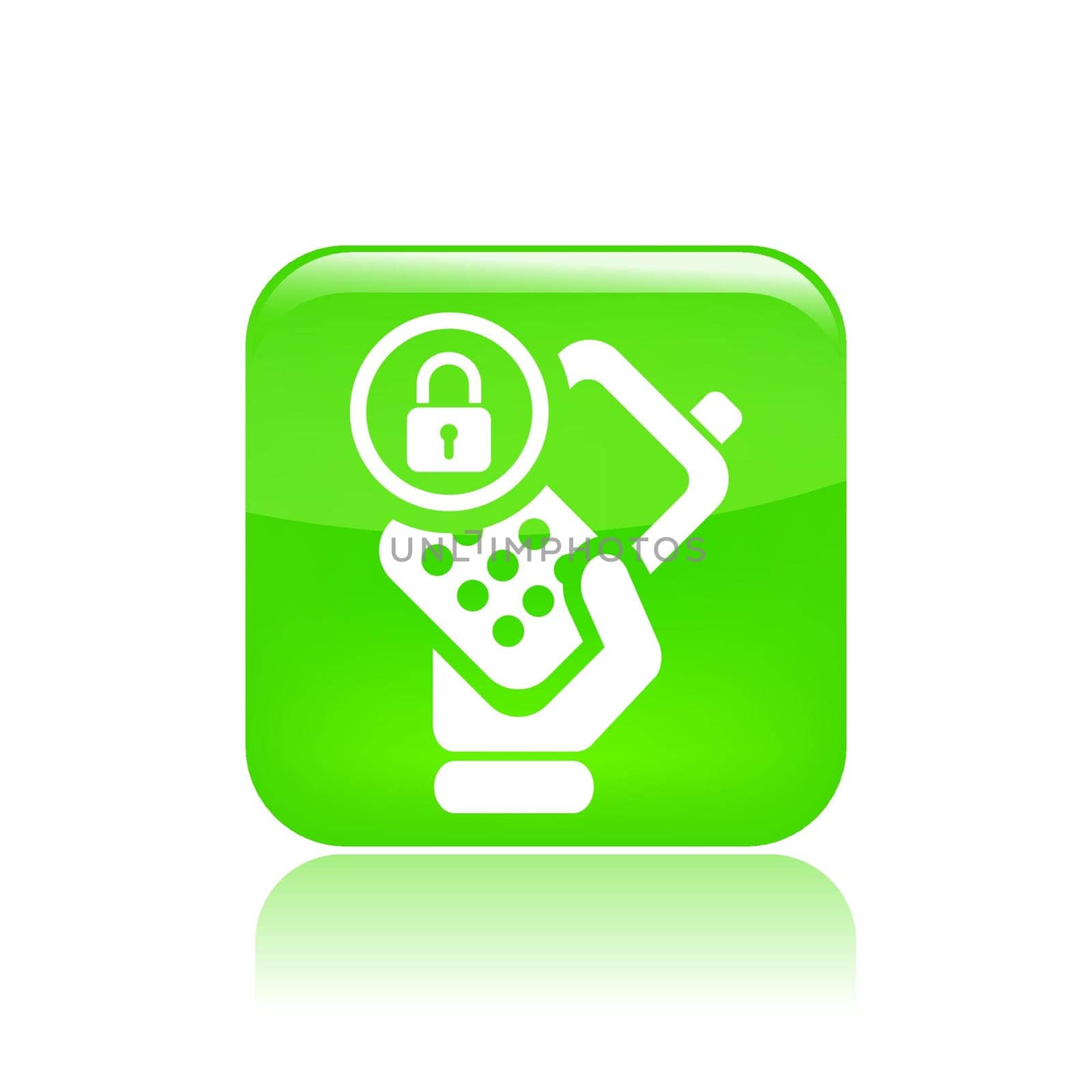 Vector illustration of single isolated lock phone icon