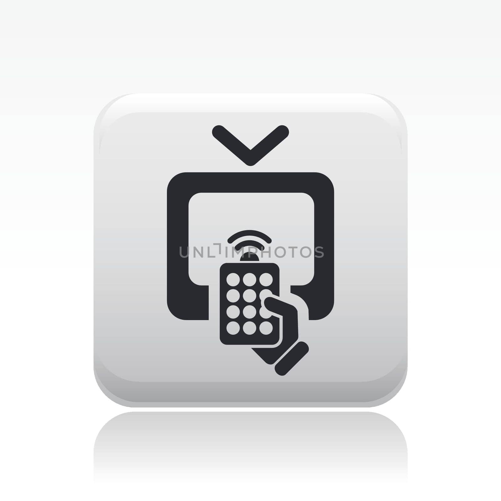 Vector illustration of single isolated remote tv icon
